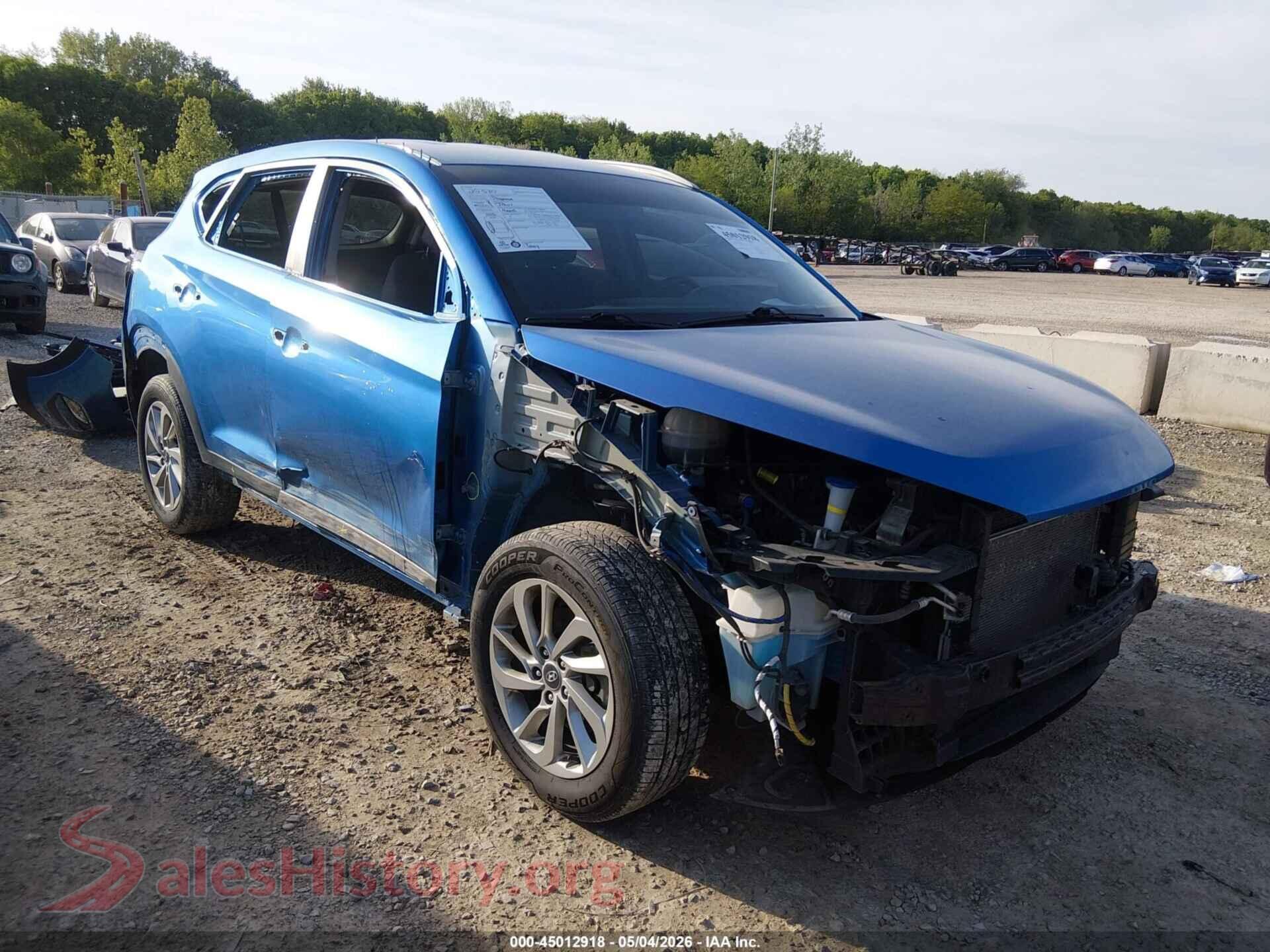 2018 HYUNDAI TUCSON VIN KM8J33A47JU663389, auction photo