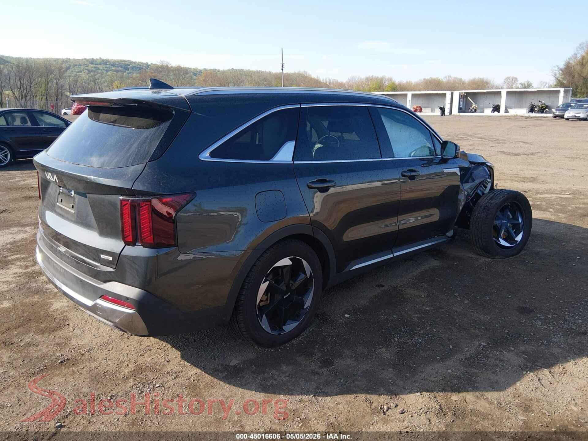 2026 KIA SORENTO PLUG-IN HYBRID VIN KNDRJDJH7T5430647, rear driver side