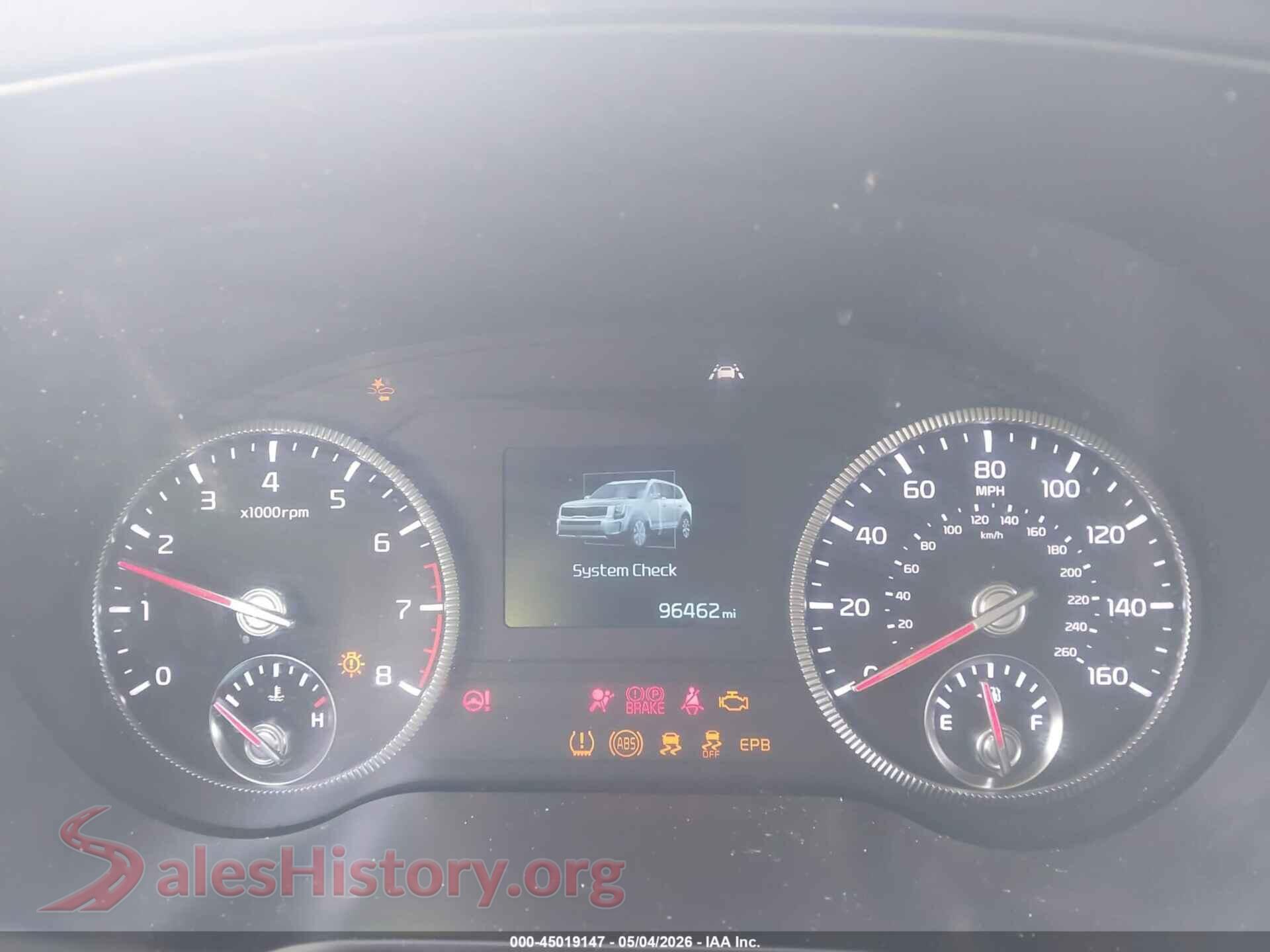2022 KIA TELLURIDE VIN 5XYP3DHC3NG221153, passenger side view