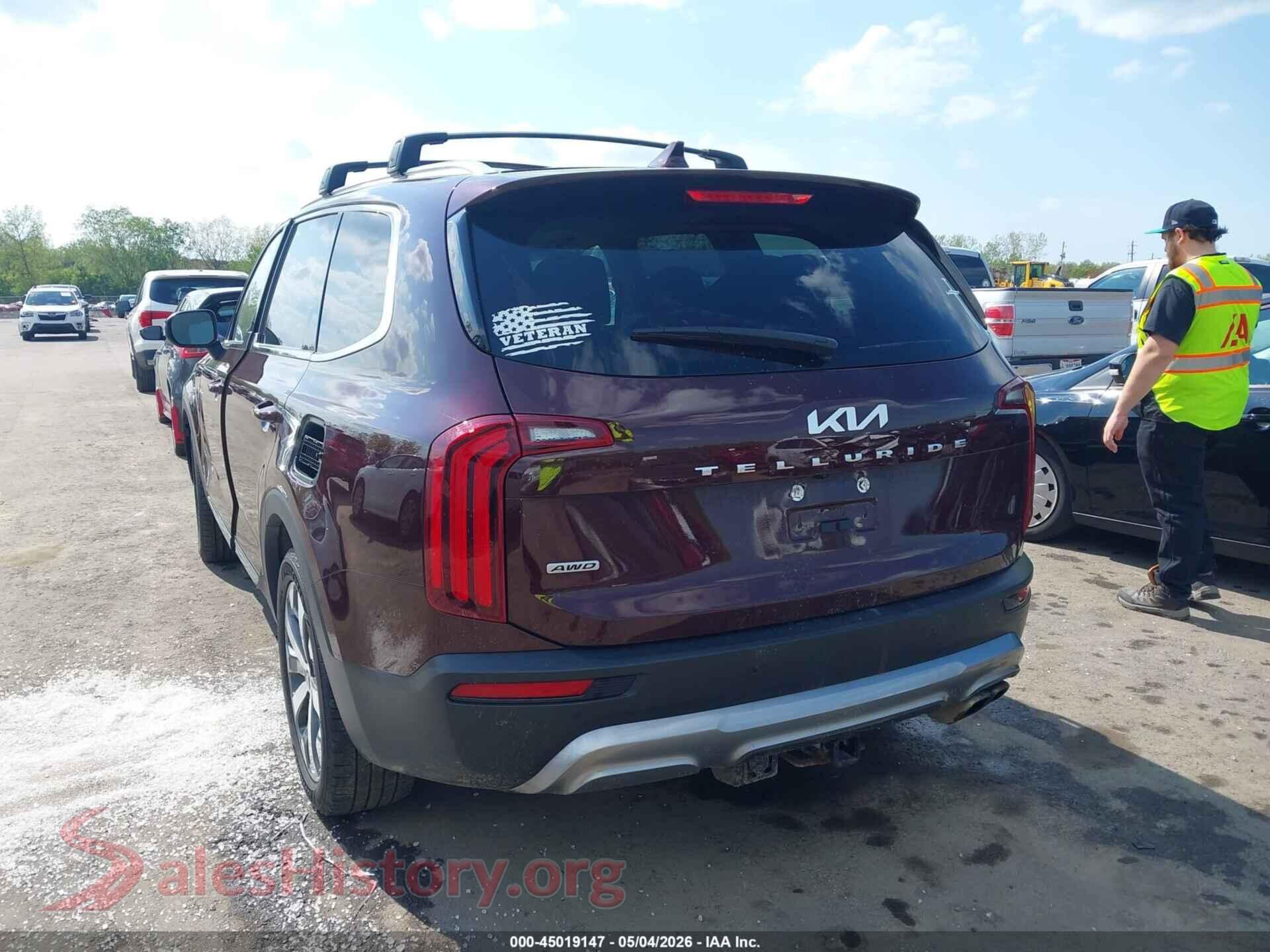 2022 KIA TELLURIDE VIN 5XYP3DHC3NG221153, driver side view