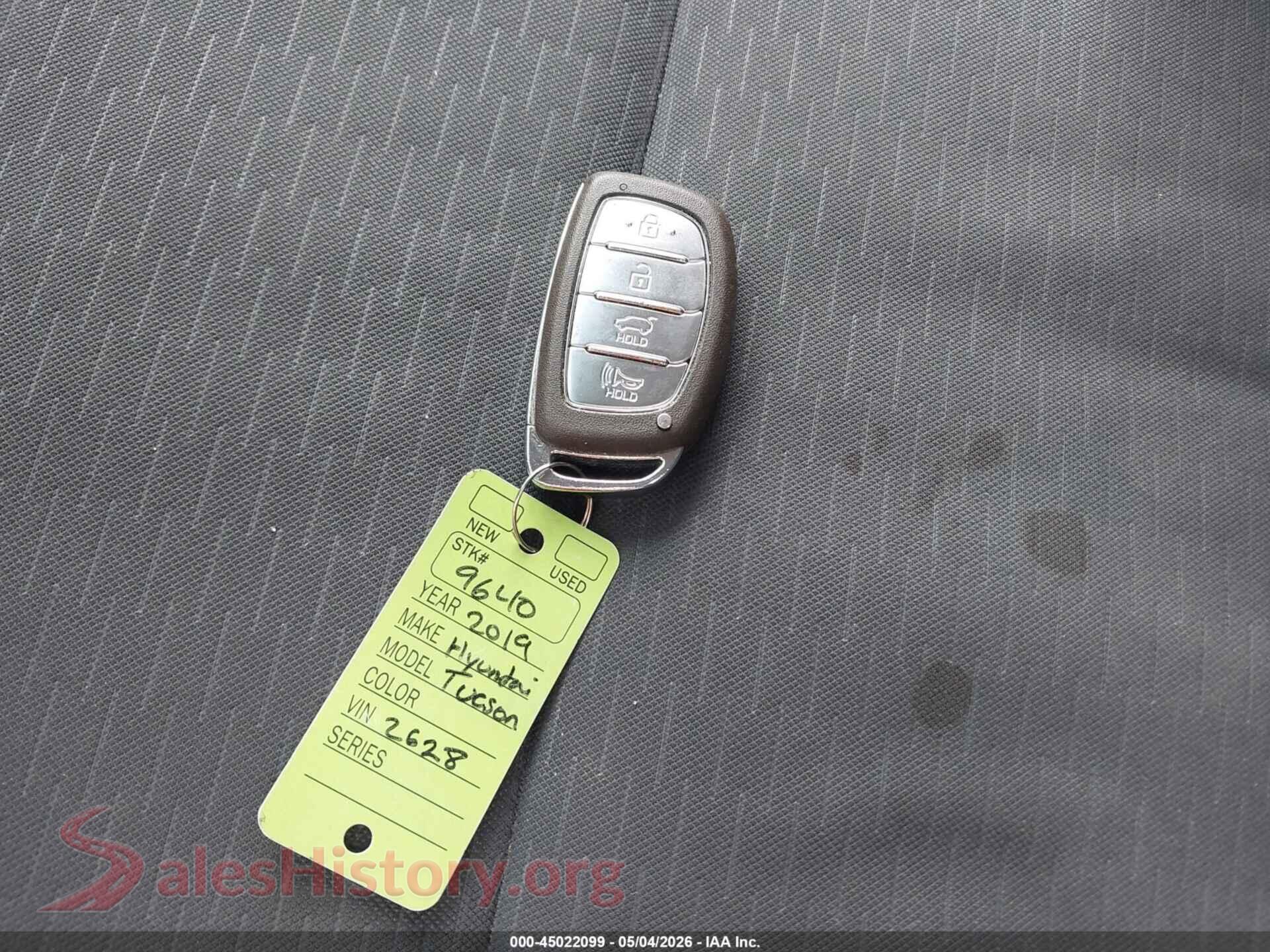 2019 HYUNDAI TUCSON VIN KM8J33AL0KU902628, odometer mileage