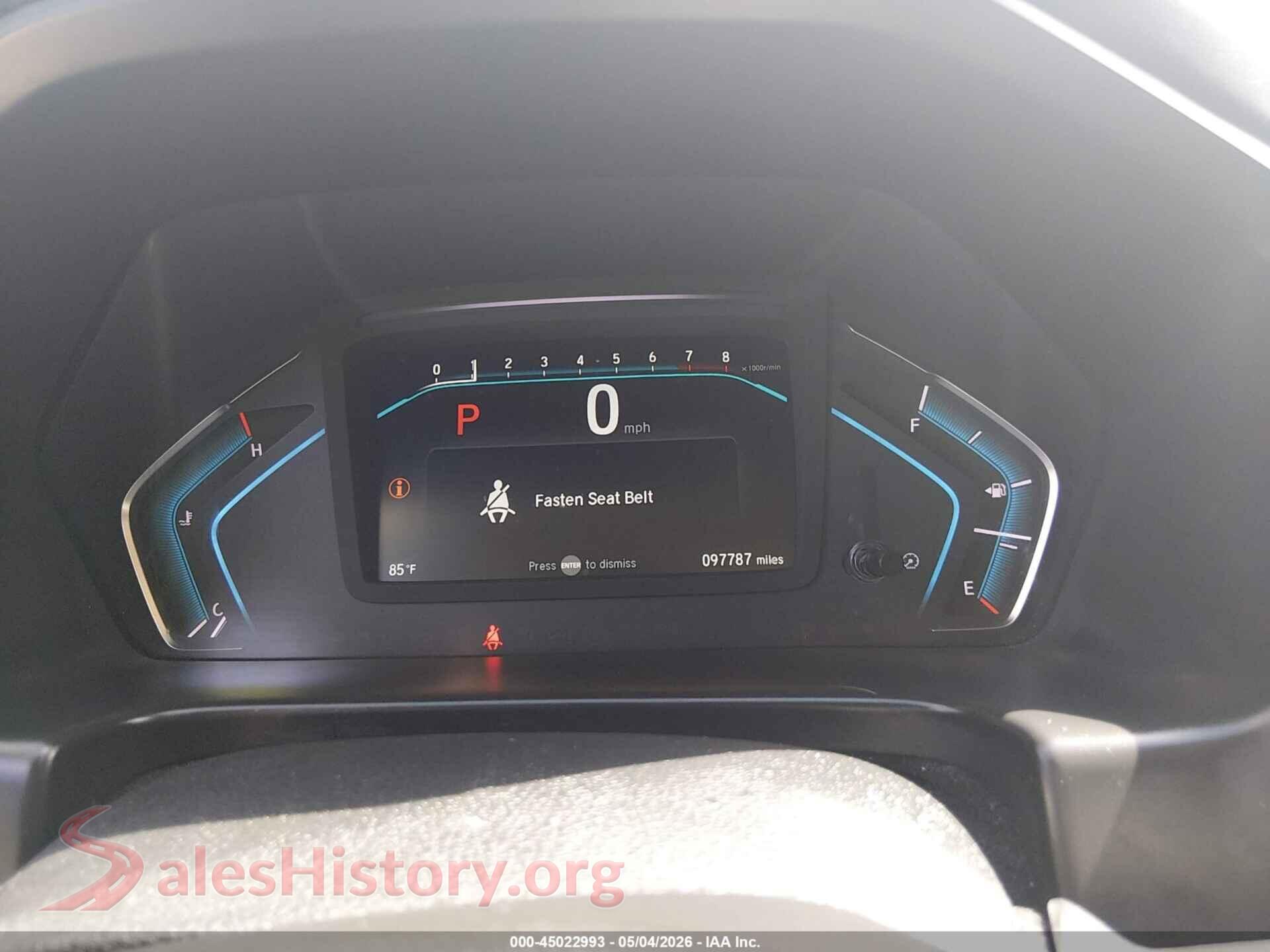 2019 HONDA ODYSSEY VIN 5FNRL6H94KB073686, passenger side view