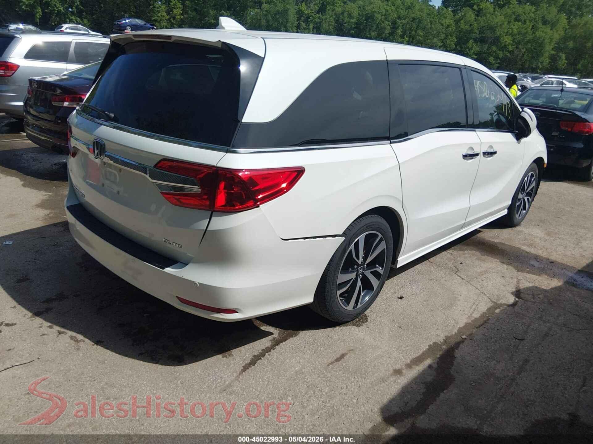 2019 HONDA ODYSSEY VIN 5FNRL6H94KB073686, rear driver side