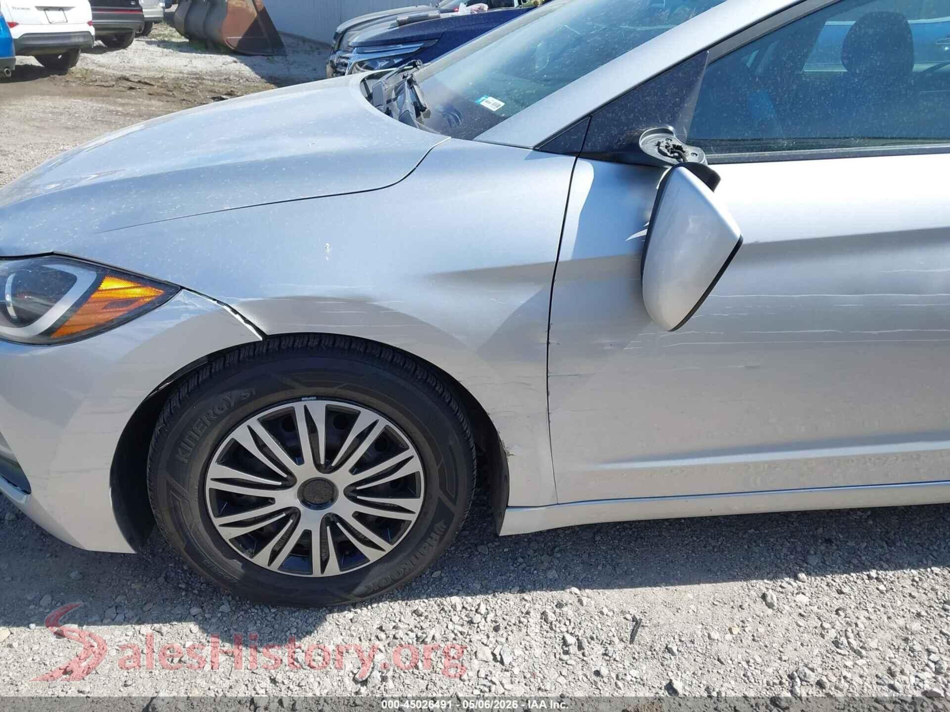 2018 HYUNDAI ELANTRA VIN 5NPD74LF2JH334961, rear passenger side