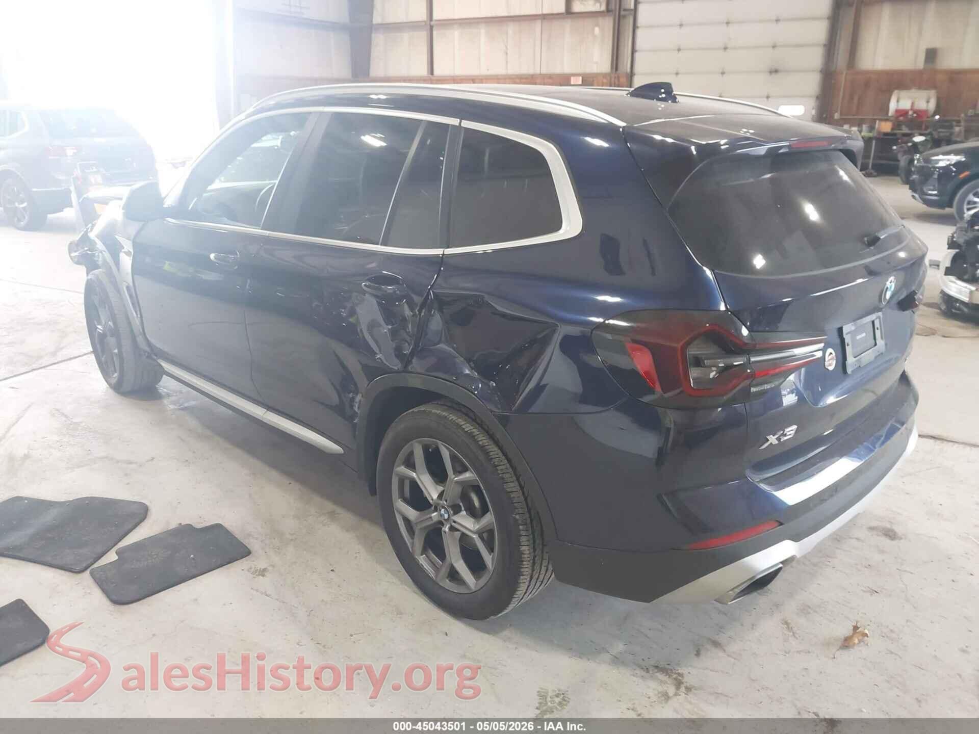 2023 BMW X3 VIN 5UX53DP07P9P84787, driver side view