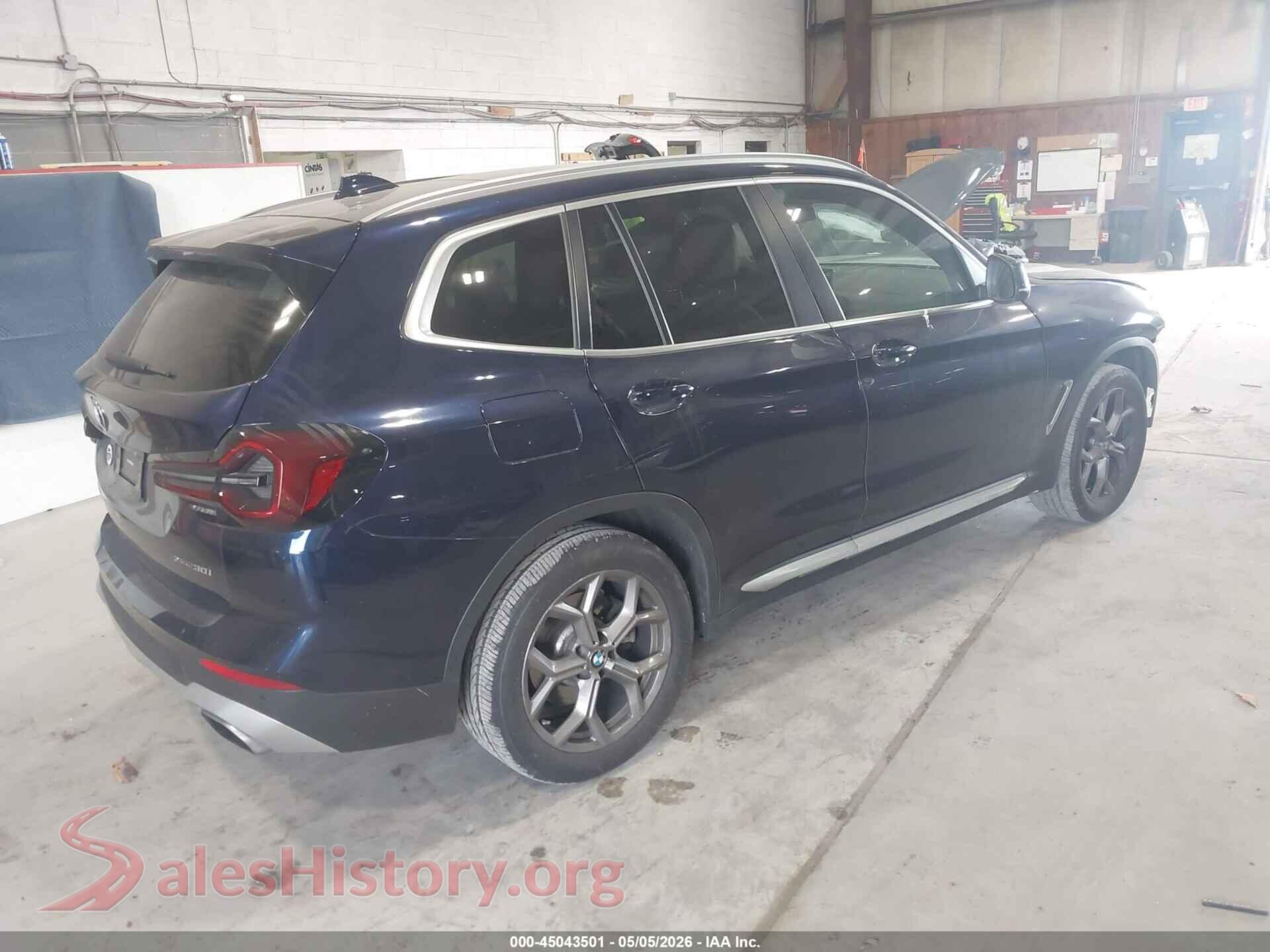 2023 BMW X3 VIN 5UX53DP07P9P84787, rear driver side