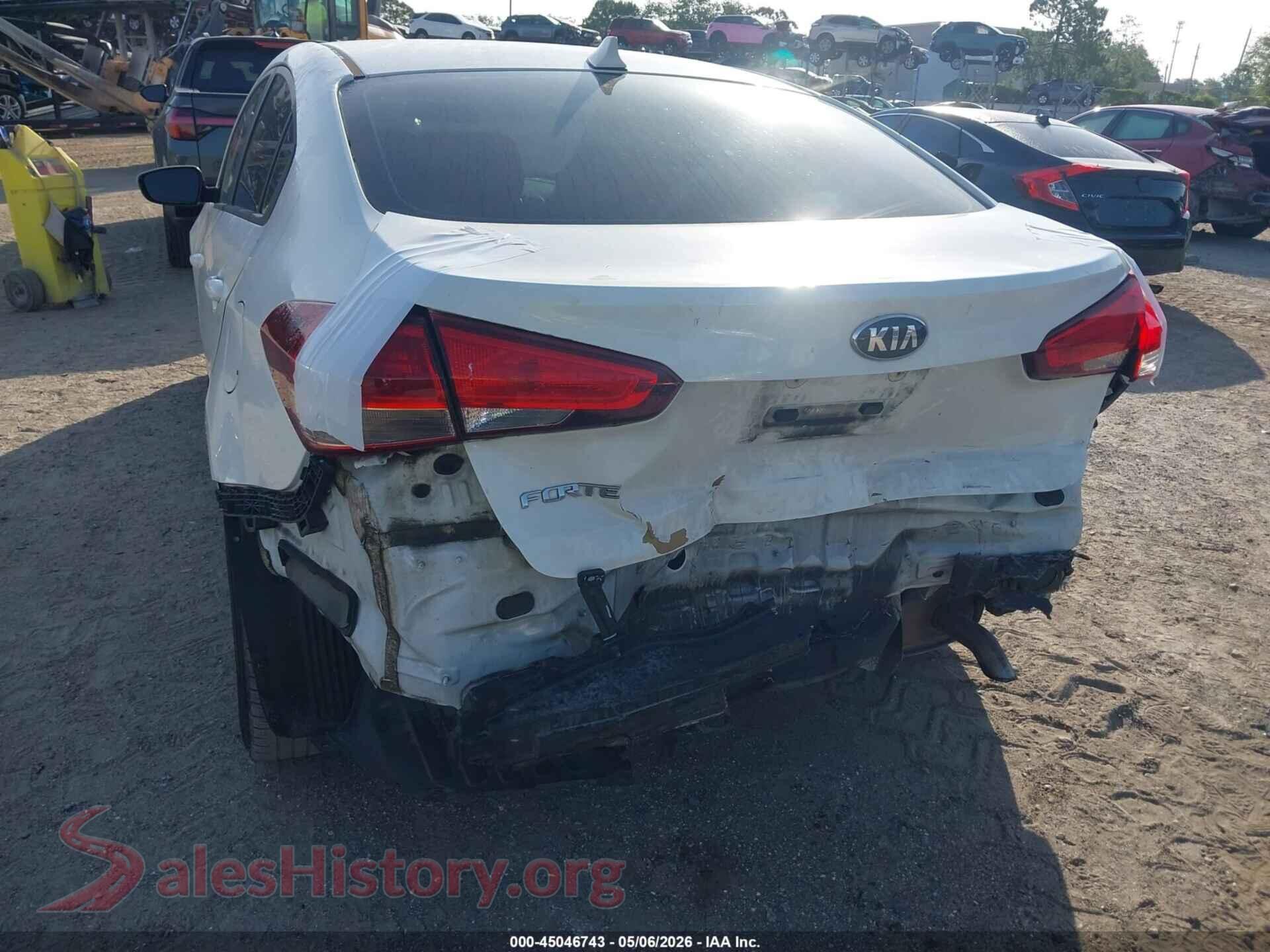 2017 KIA FORTE VIN 3KPFK4A7XHE097010, rear passenger side