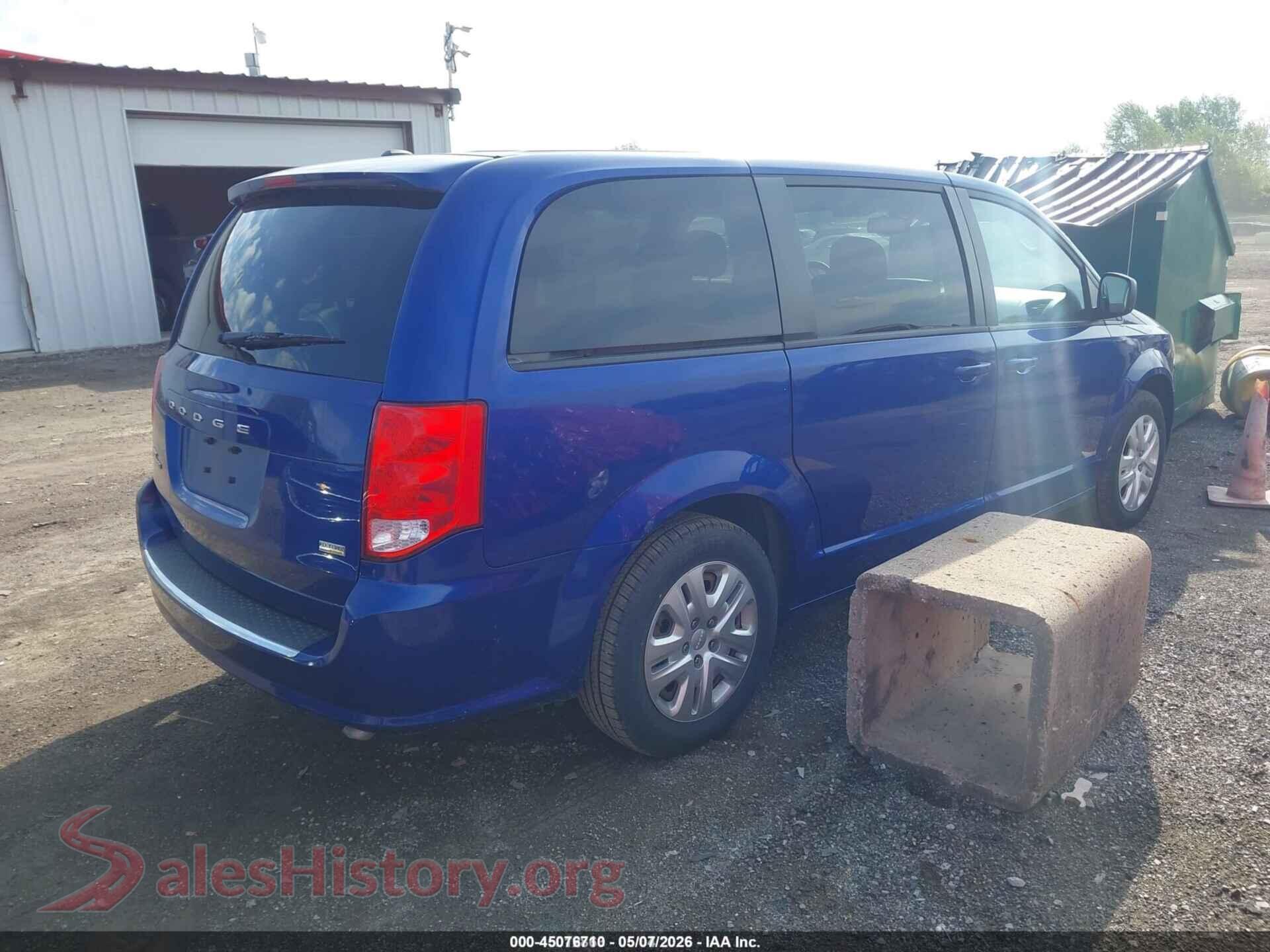 2018 DODGE GRAND CARAVAN VIN 2C4RDGBGXJR296585, rear driver side