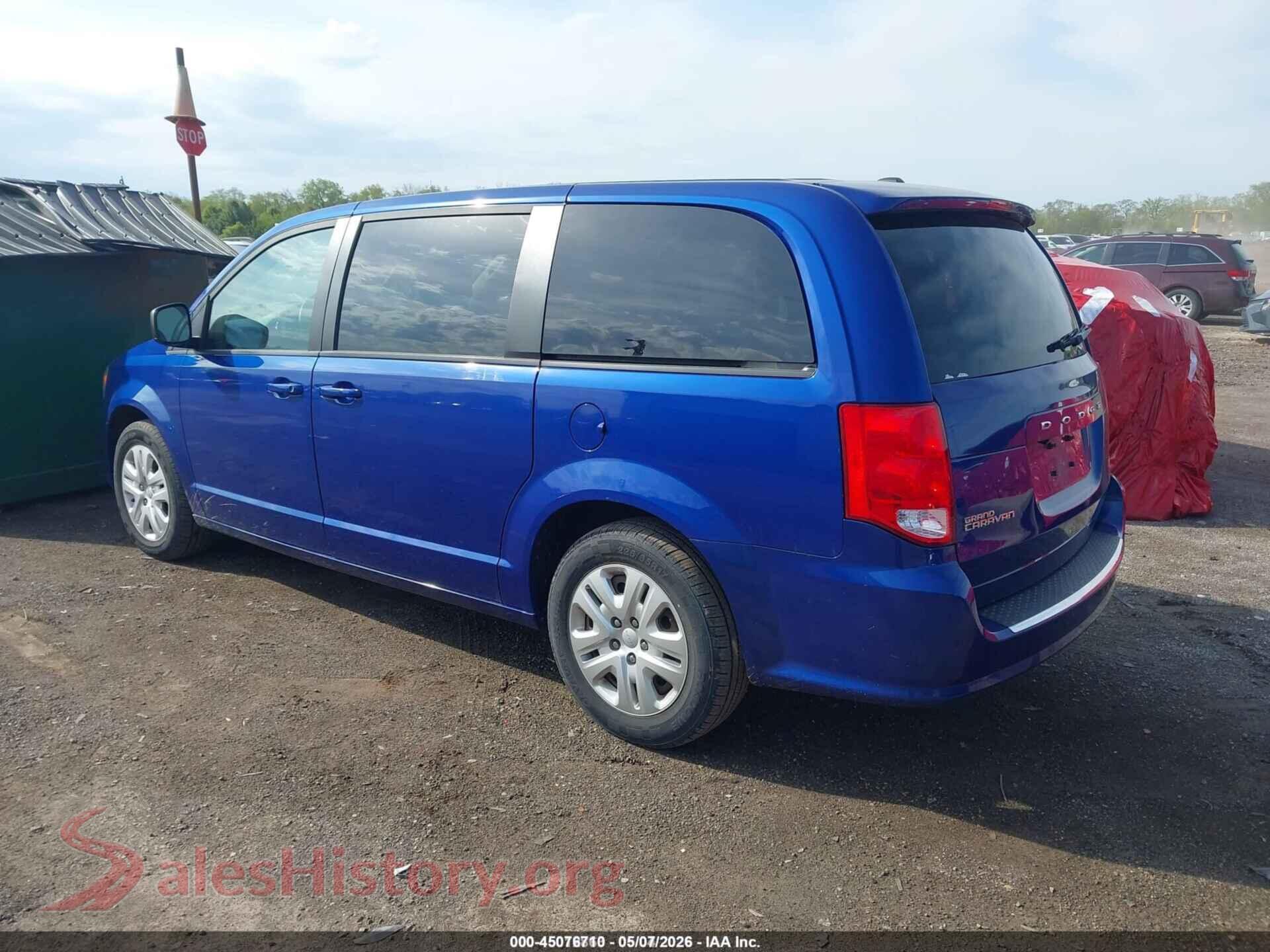 2018 DODGE GRAND CARAVAN VIN 2C4RDGBGXJR296585, driver side view