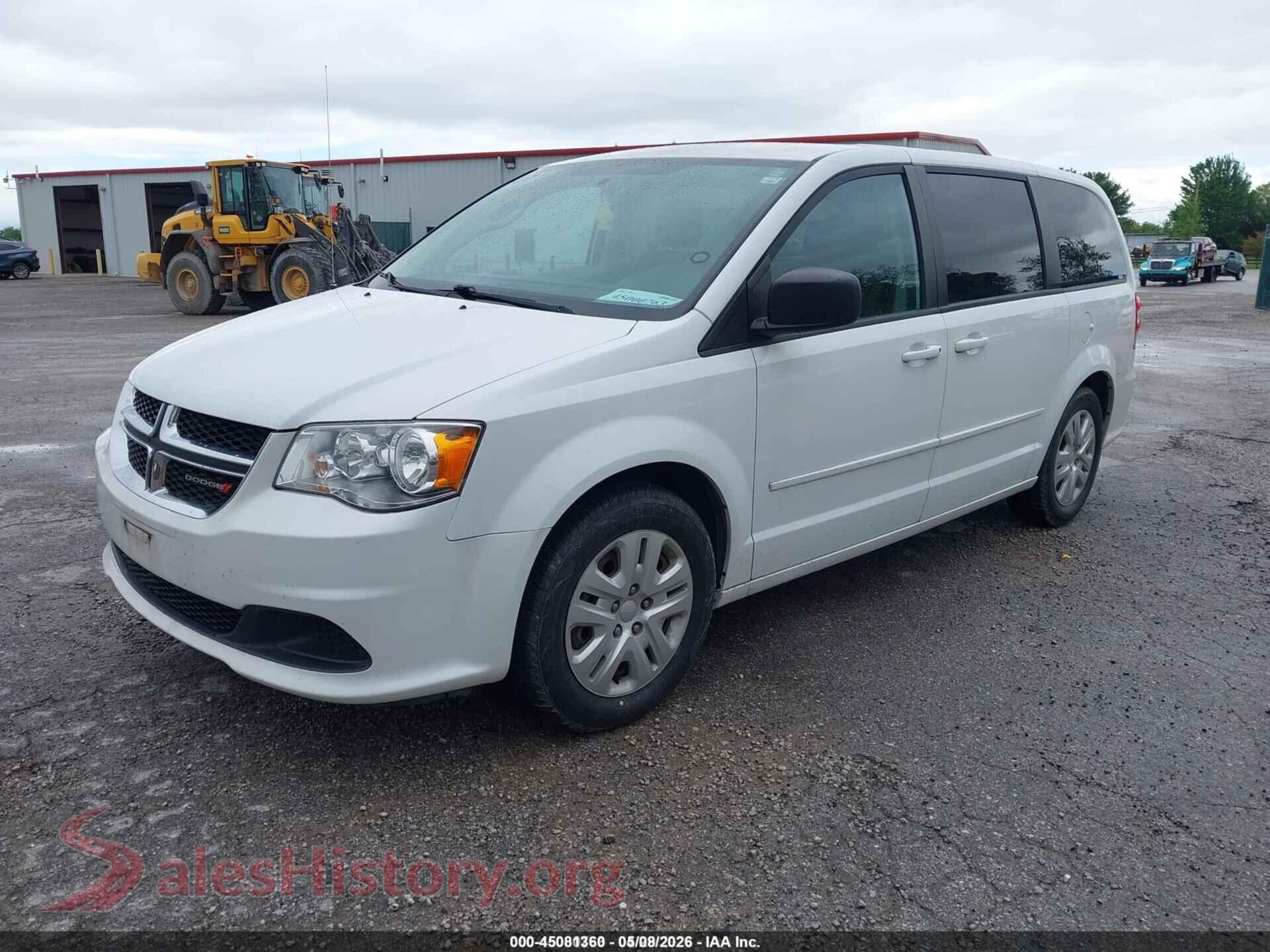 2017 DODGE GRAND CARAVAN VIN 2C4RDGBG5HR780688, front view