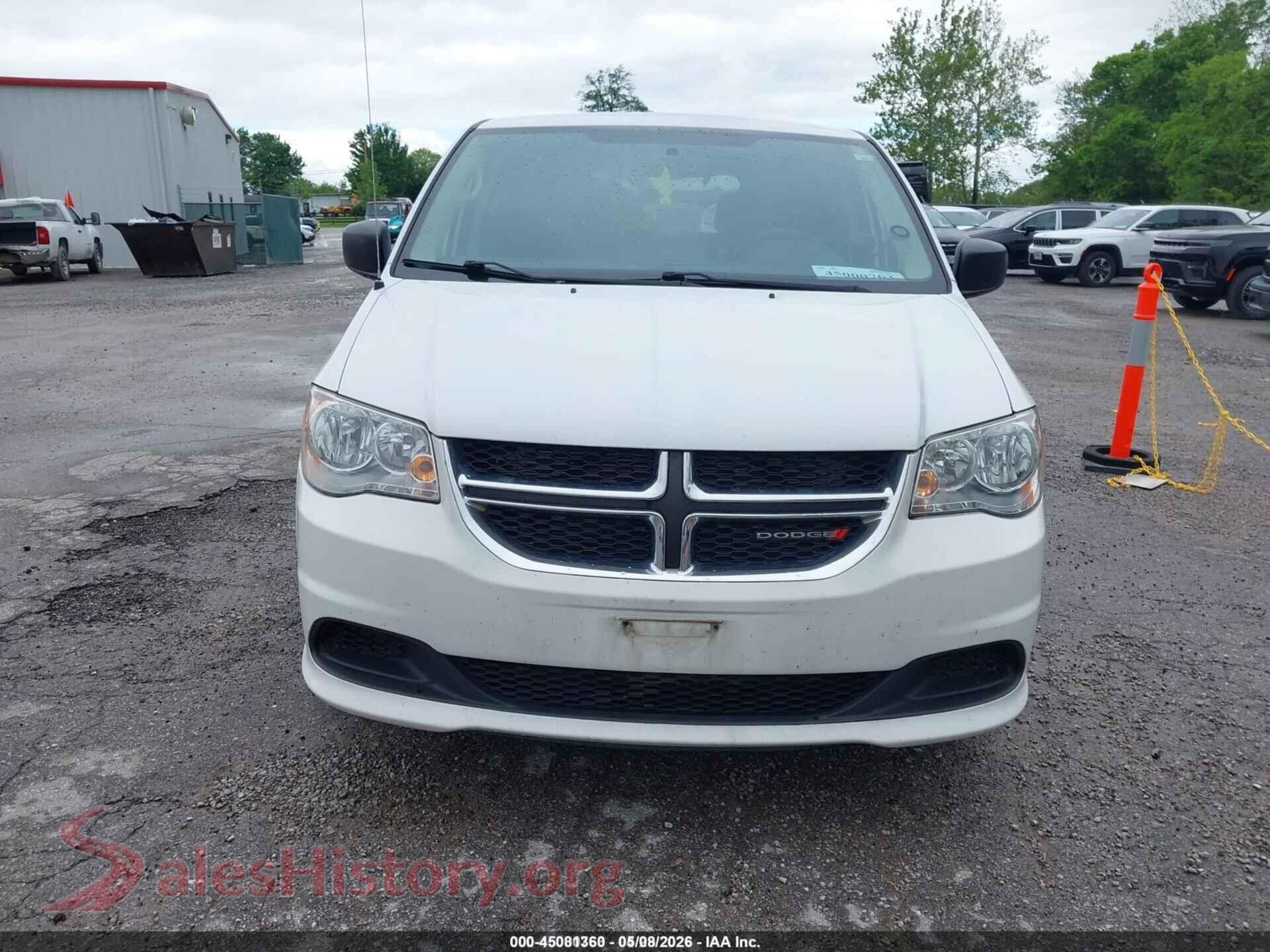 2017 DODGE GRAND CARAVAN VIN 2C4RDGBG5HR780688, damage close-up
