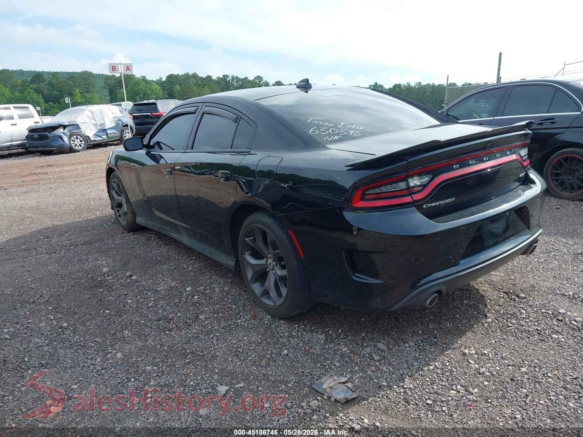 2019 DODGE CHARGER VIN 2C3CDXHG2KH630598, driver side view