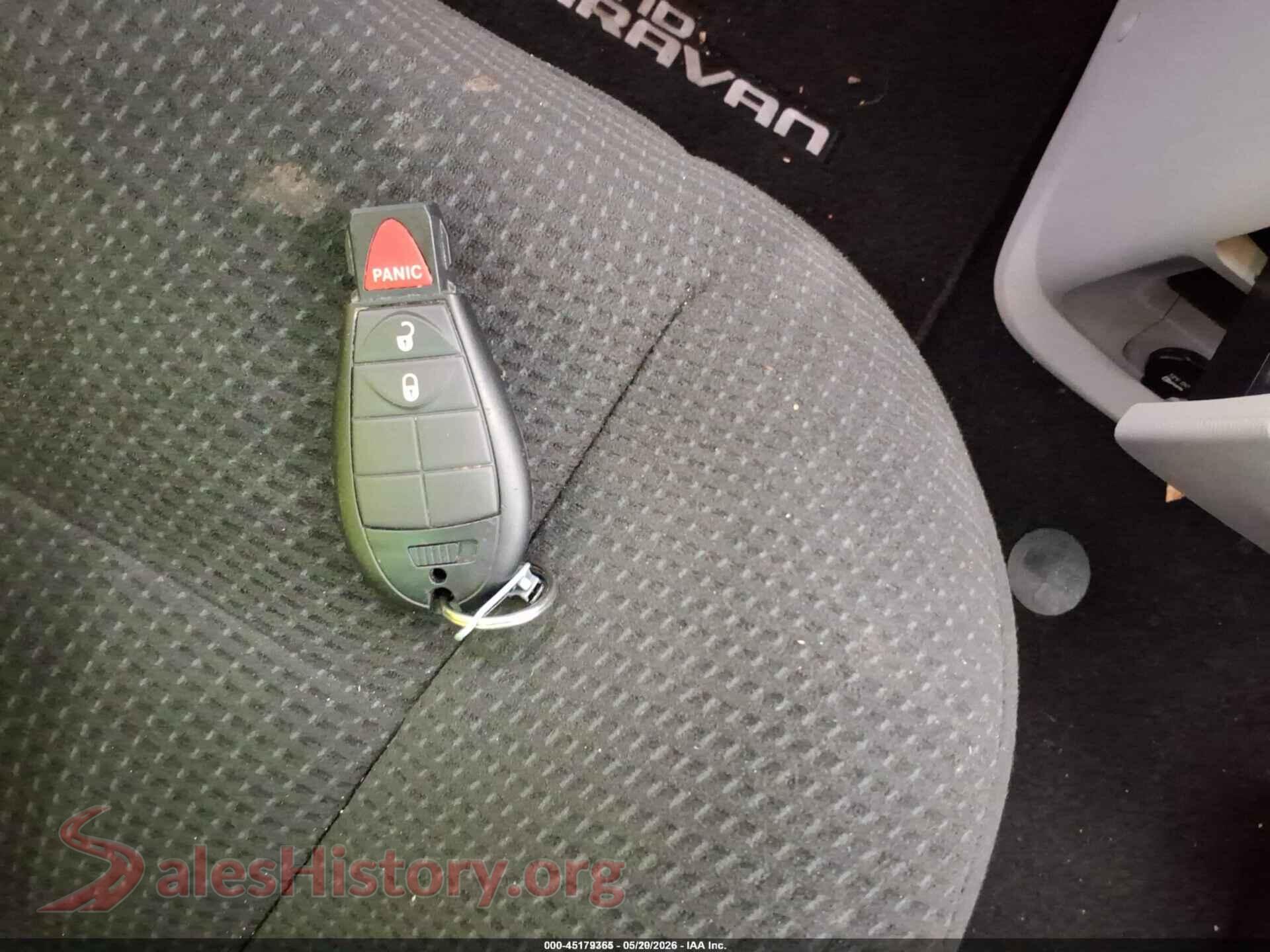 2017 DODGE GRAND CARAVAN VIN 2C4RDGBGXHR712595, odometer mileage