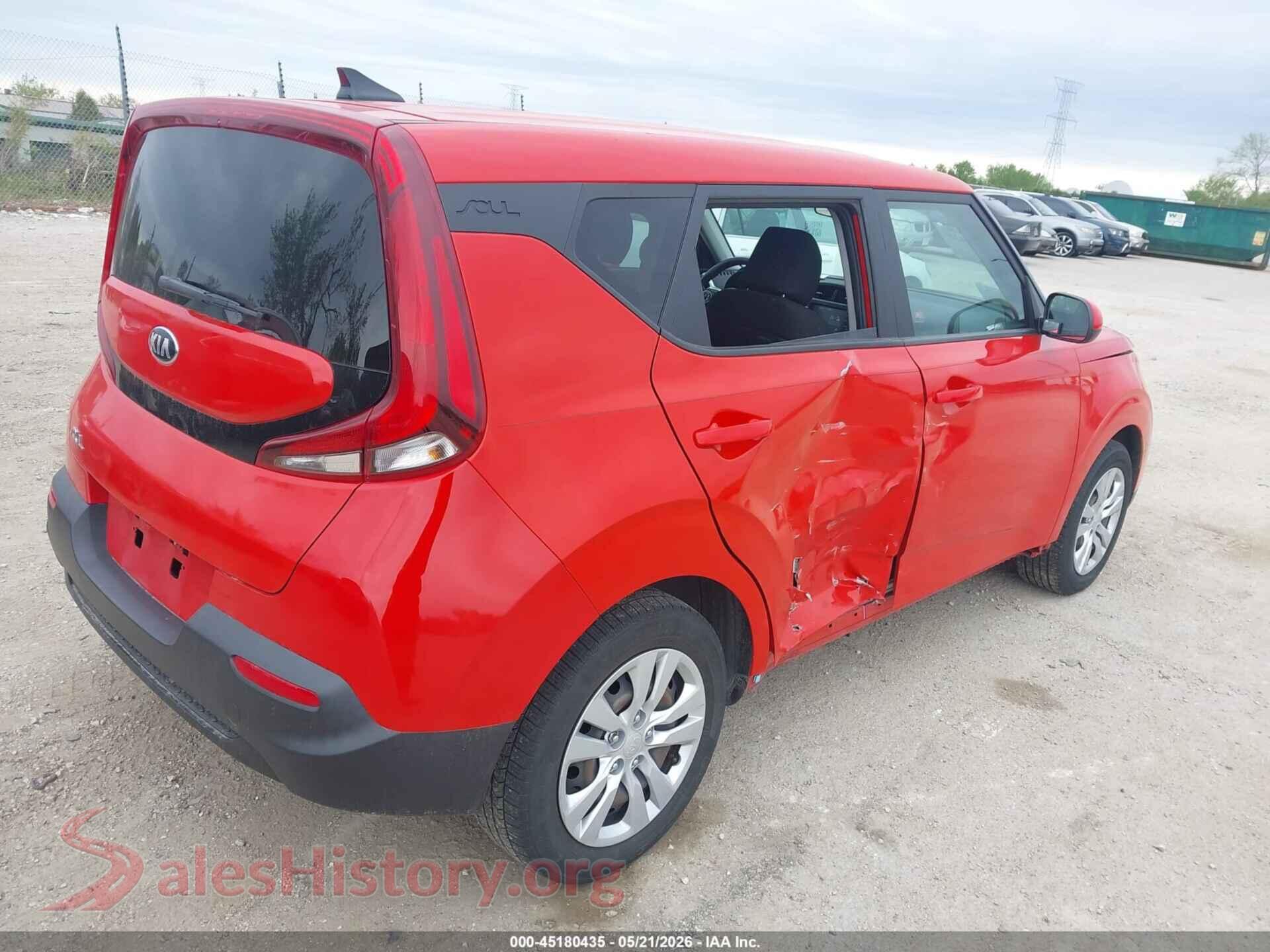2021 KIA SOUL VIN KNDJ23AU9M7141695, rear driver side