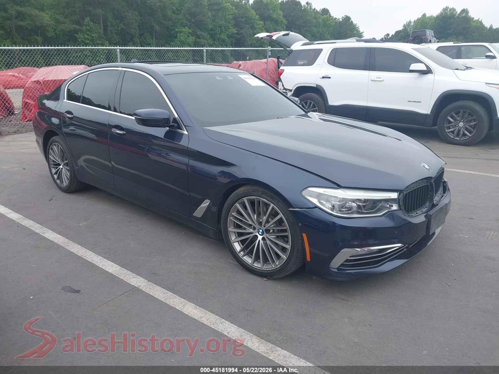 2017 BMW 540I VIN WBAJE5C38HG915235, auction photo