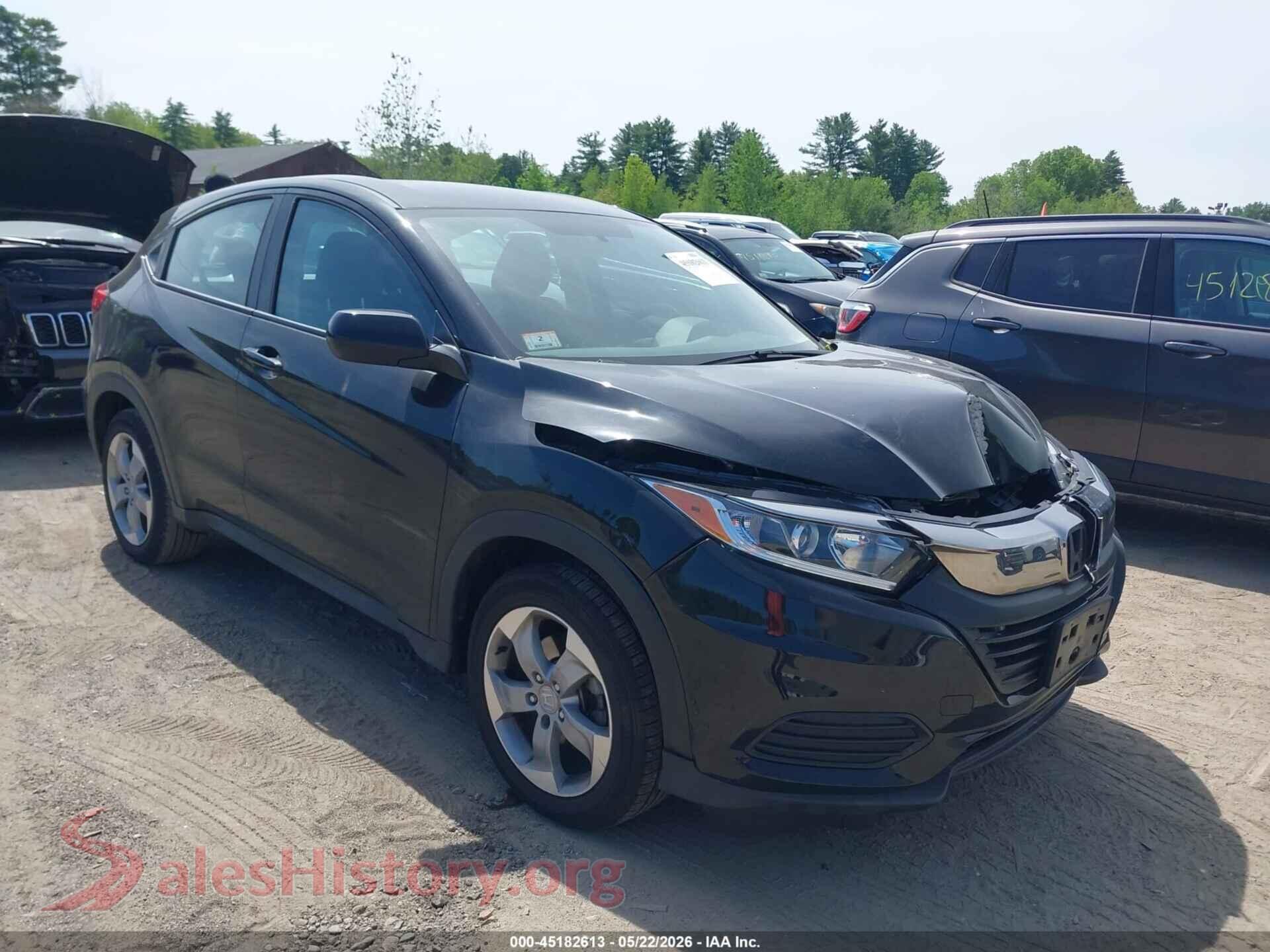 2019 HONDA HR-V VIN 3CZRU6H38KG734035, auction photo
