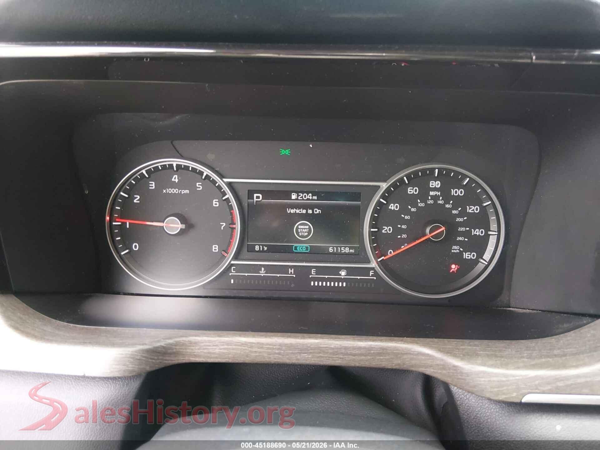 2021 KIA SORENTO VIN 5XYRHDLF2MG029197, passenger side view