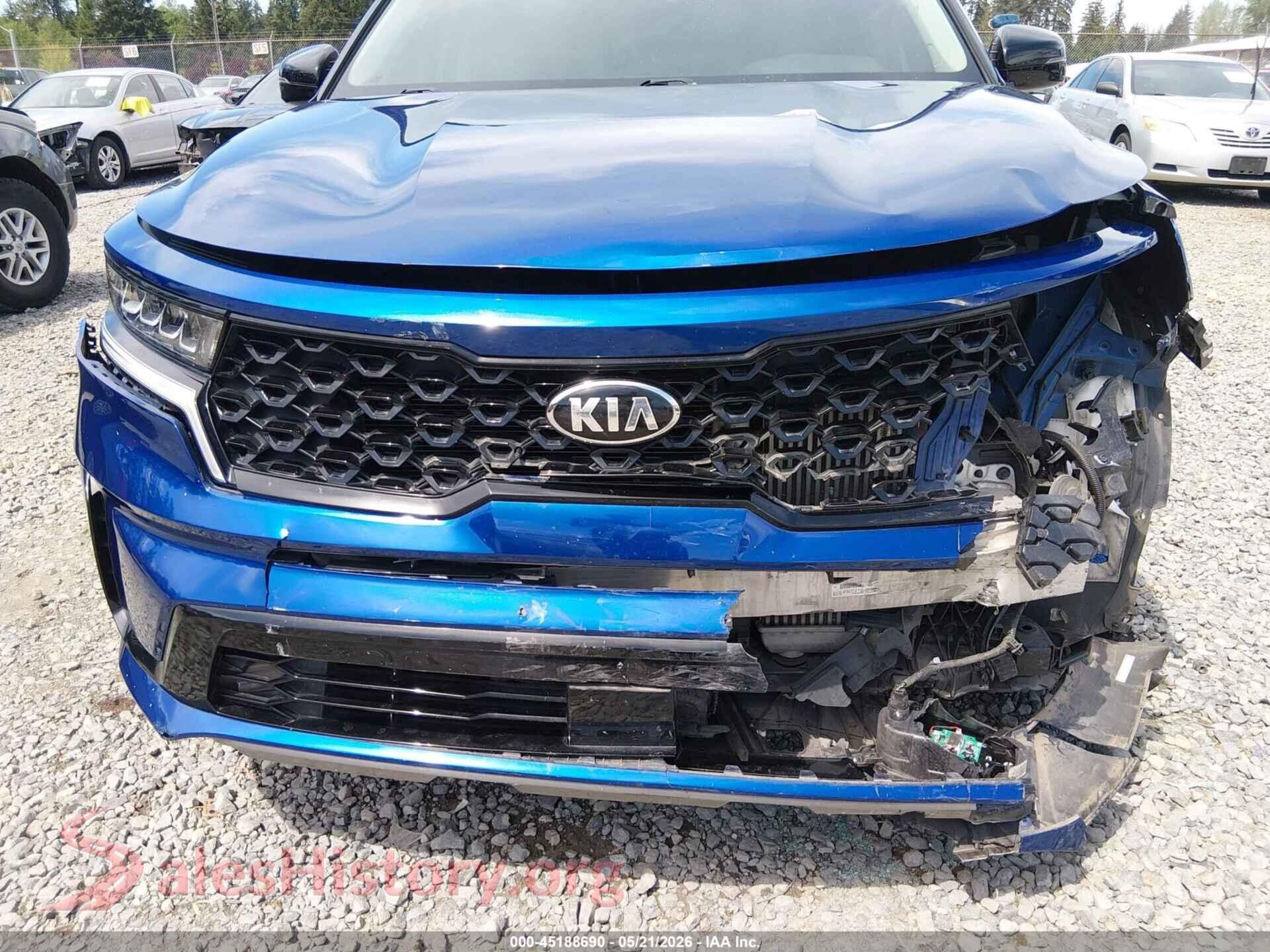 2021 KIA SORENTO VIN 5XYRHDLF2MG029197, rear passenger side