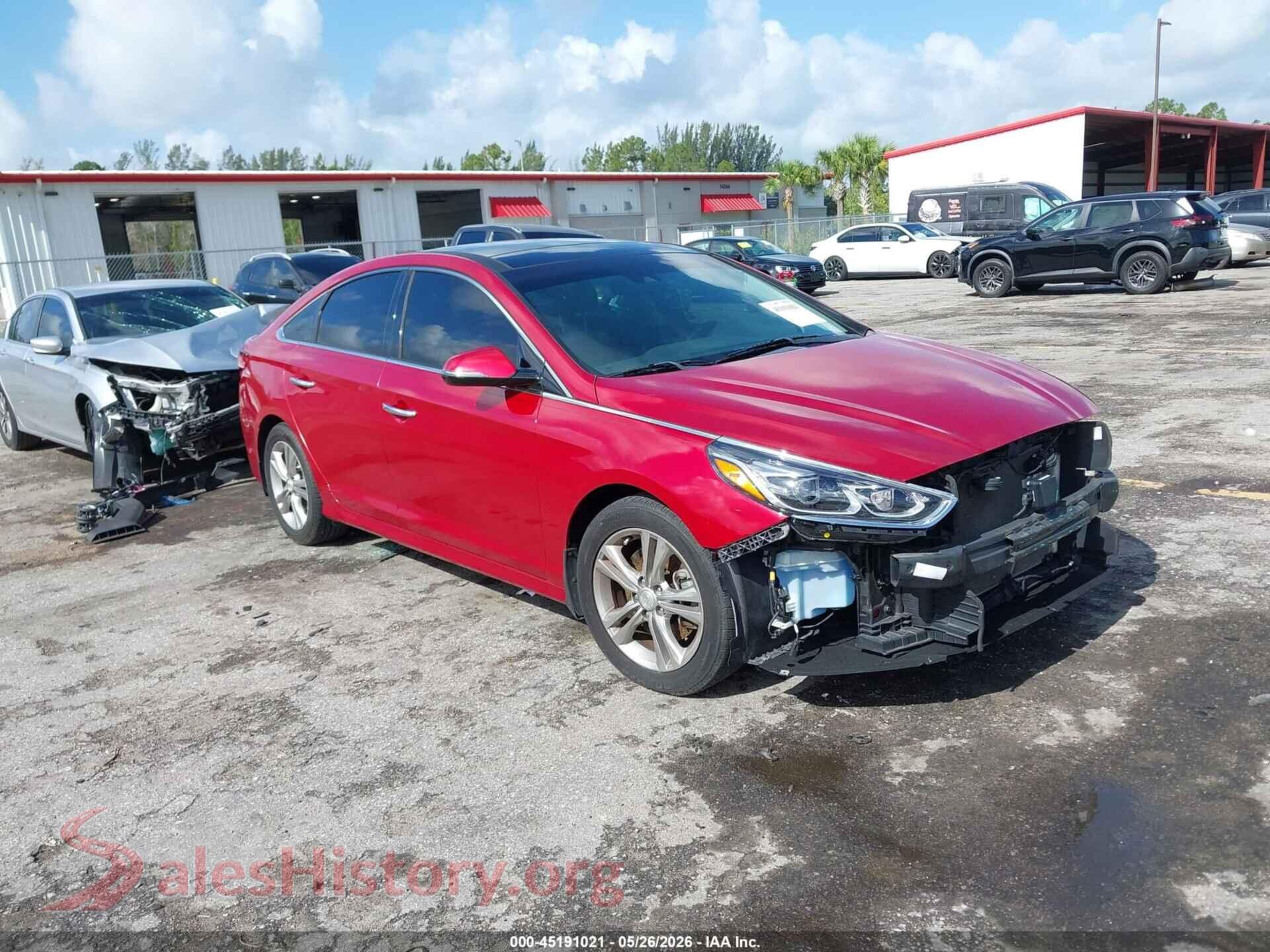2019 HYUNDAI SONATA VIN 5NPE34AF8KH802292, auction photo