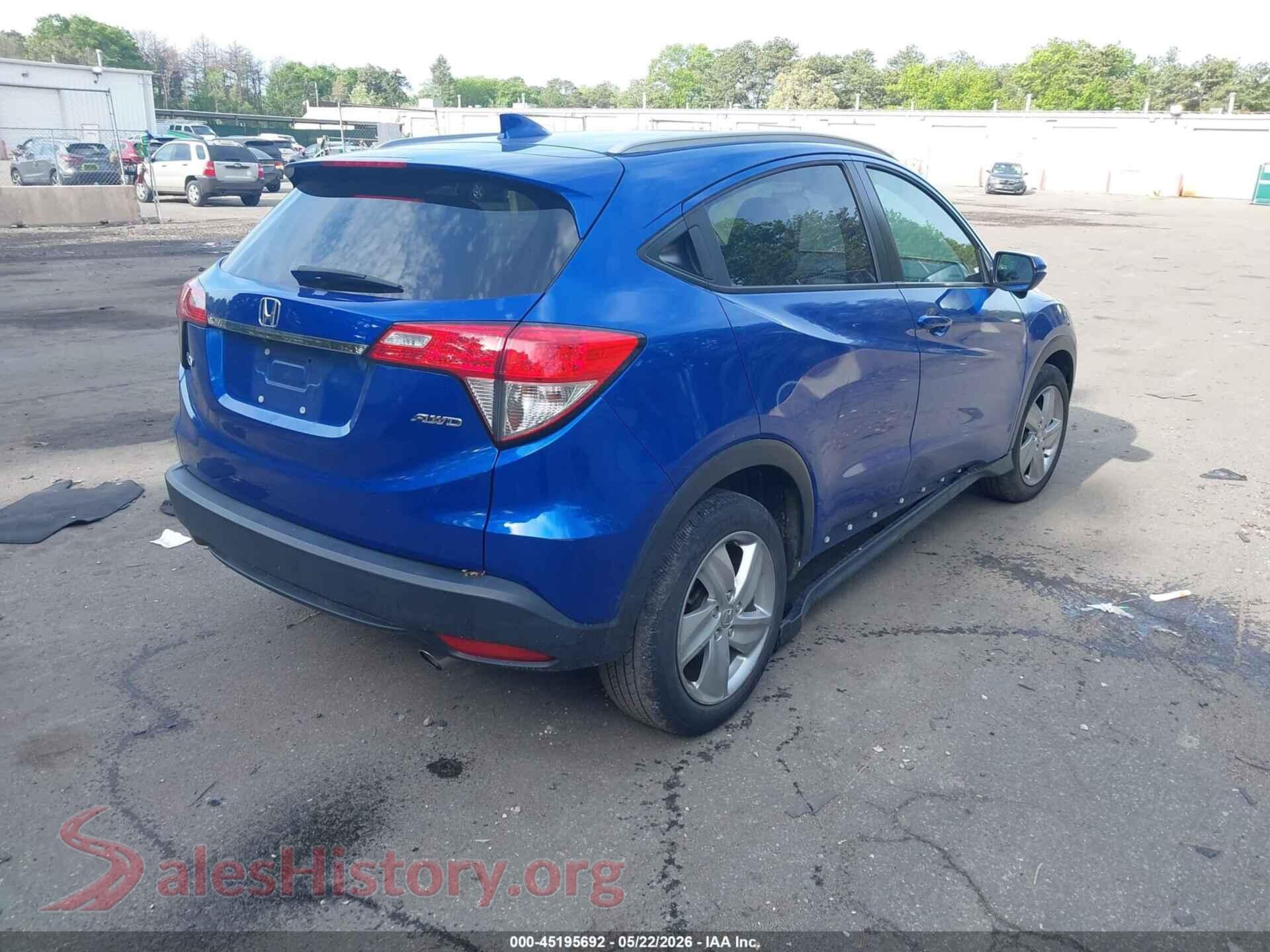 2020 HONDA HR-V VIN 3CZRU6H51LM720840, rear driver side