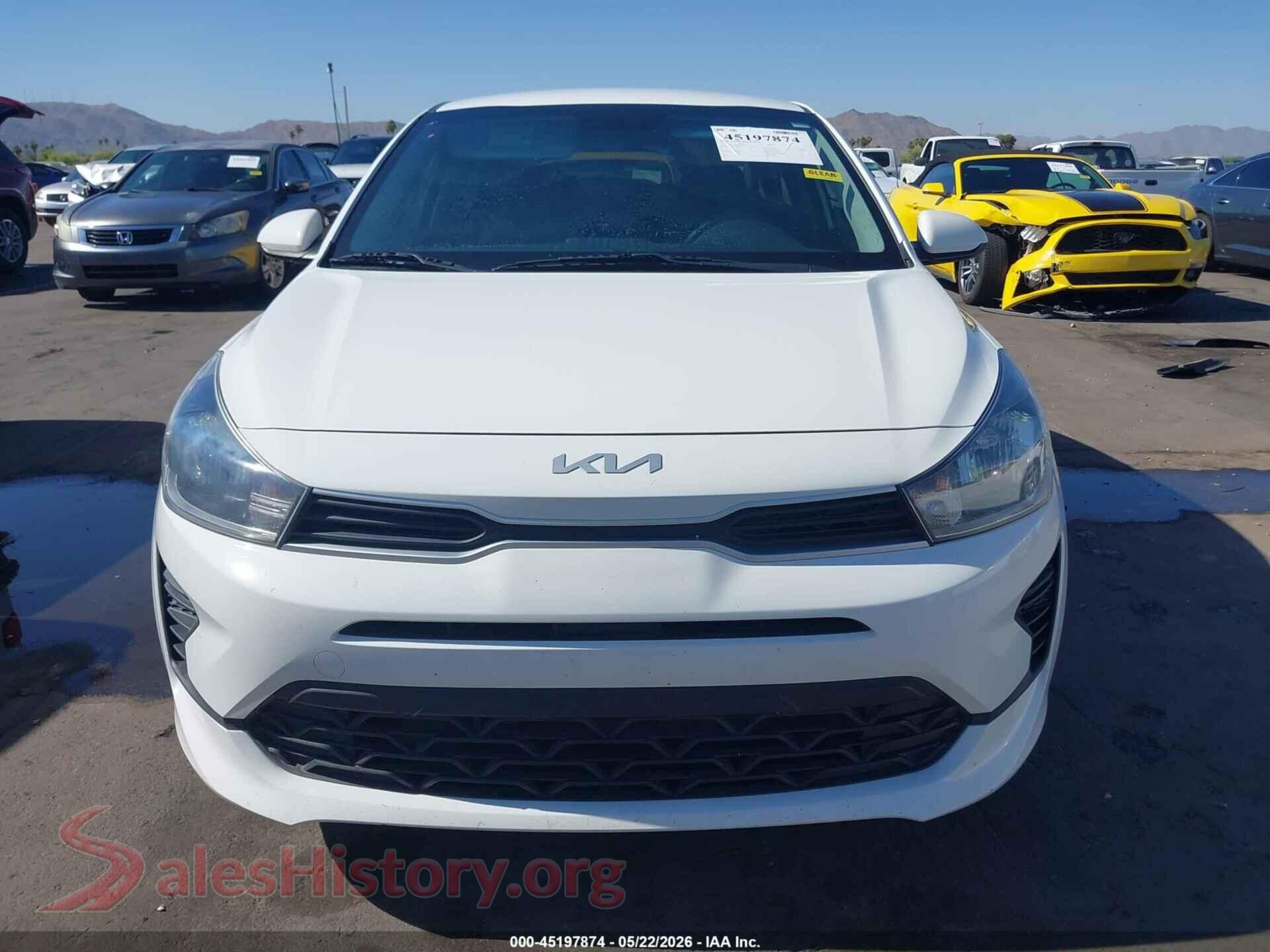 2022 KIA RIO VIN 3KPA24AD7NE478857, damage close-up