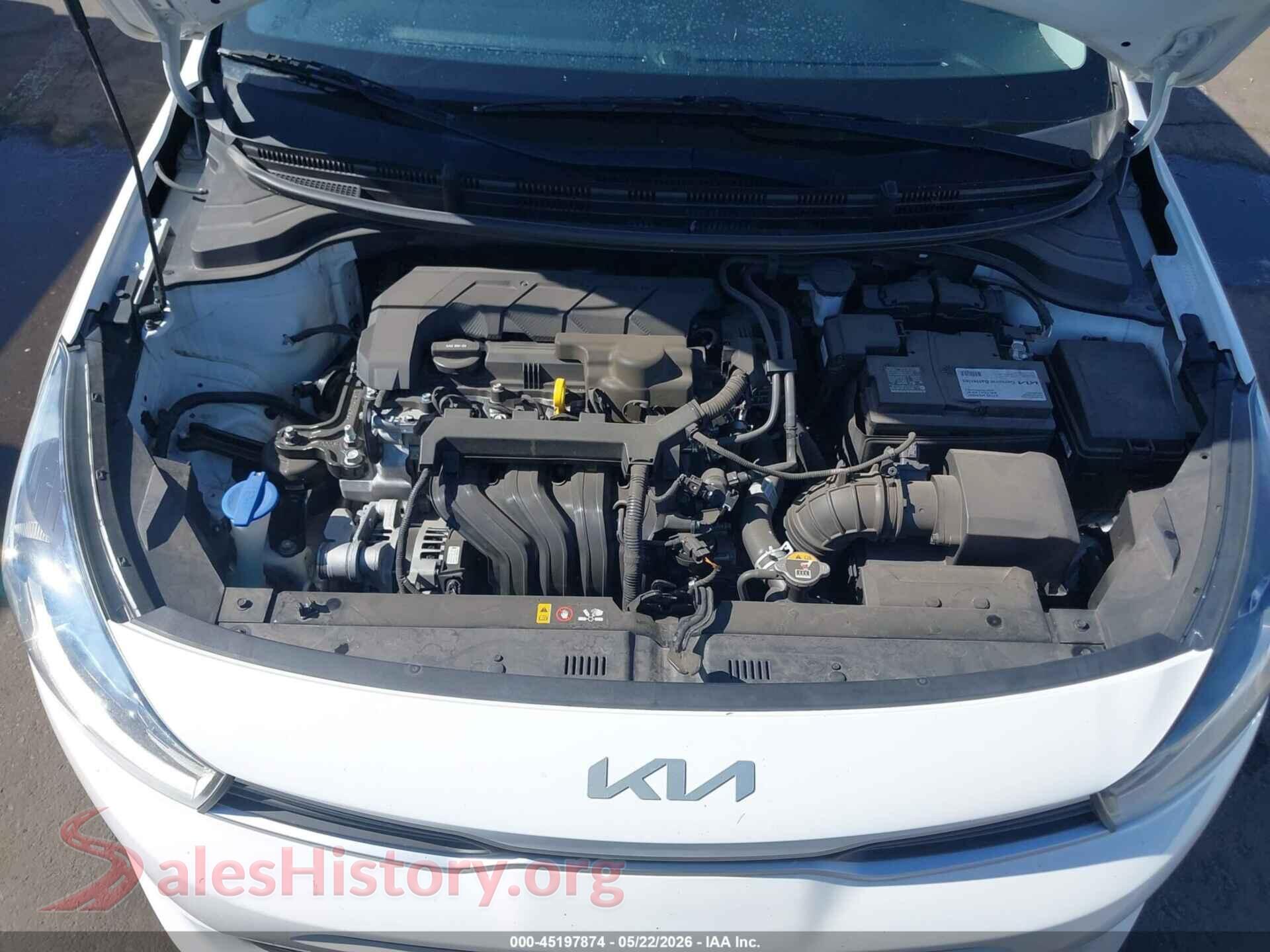 2022 KIA RIO VIN 3KPA24AD7NE478857, interior dashboard