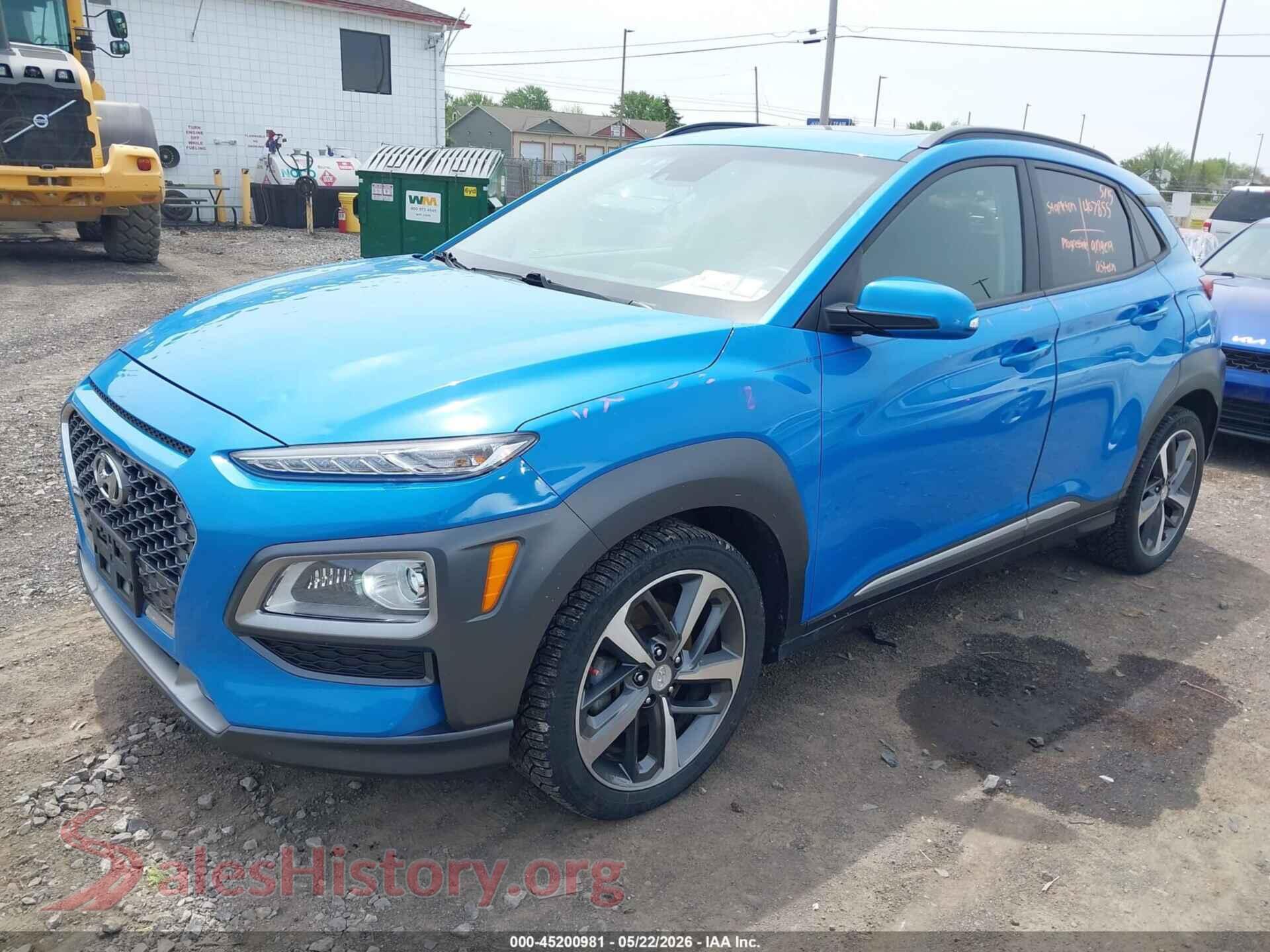 2021 HYUNDAI KONA VIN KM8K3CA58MU601243, front view