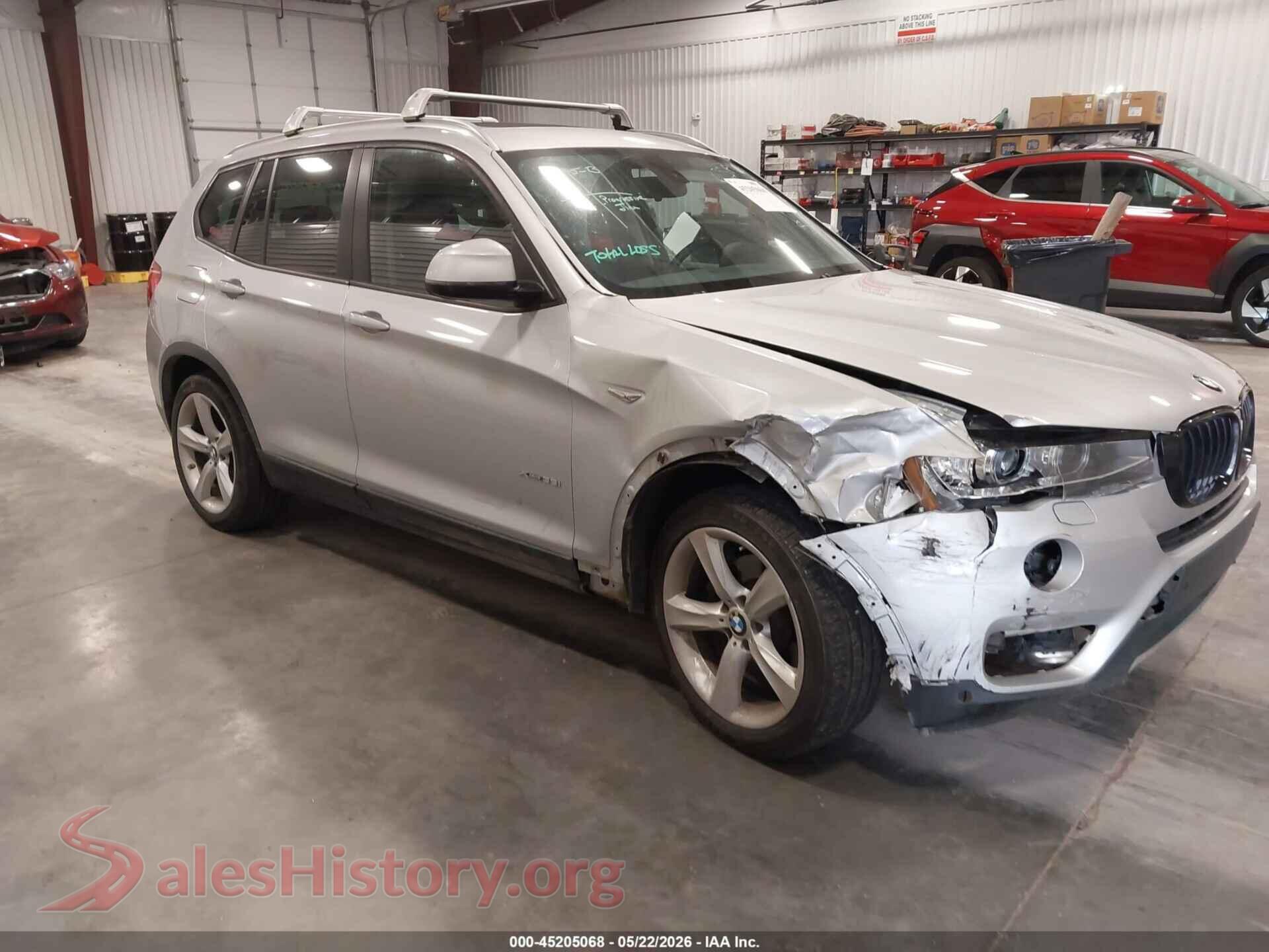 2017 BMW X3 VIN 5UXWX7C58H0U42119, auction photo