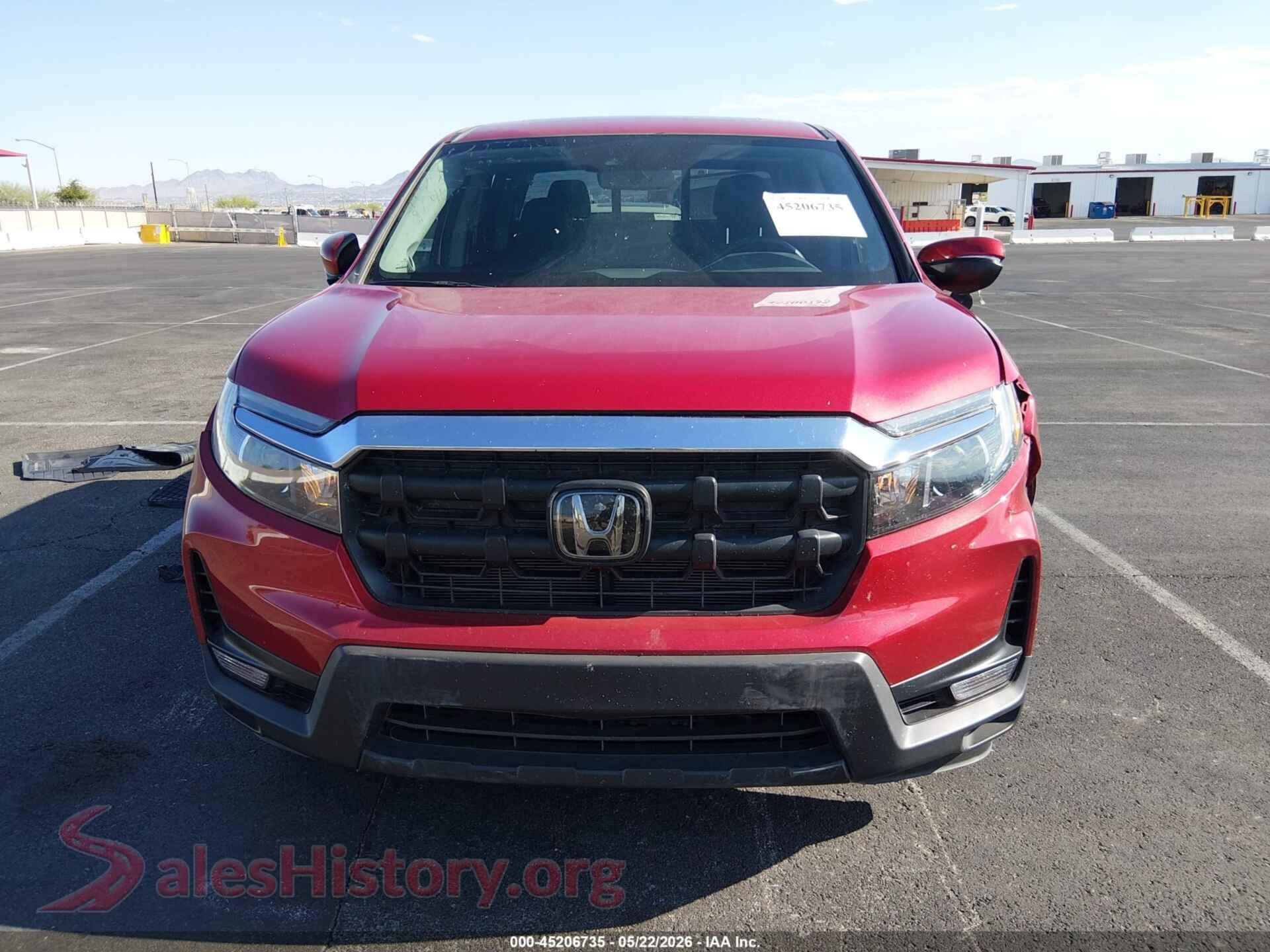 2025 HONDA RIDGELINE VIN 5FPYK3F53SB020207, damage close-up