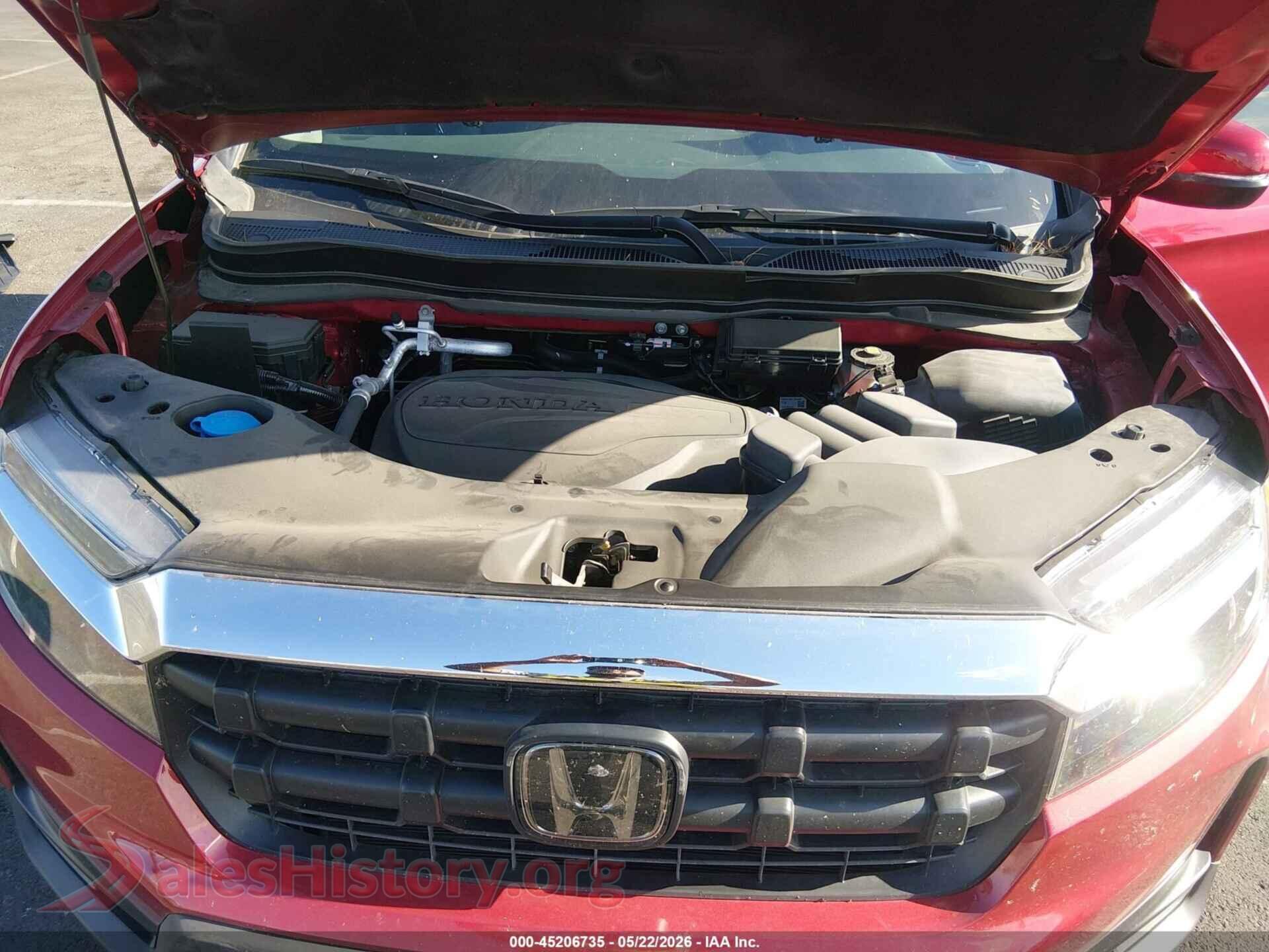 2025 HONDA RIDGELINE VIN 5FPYK3F53SB020207, interior dashboard