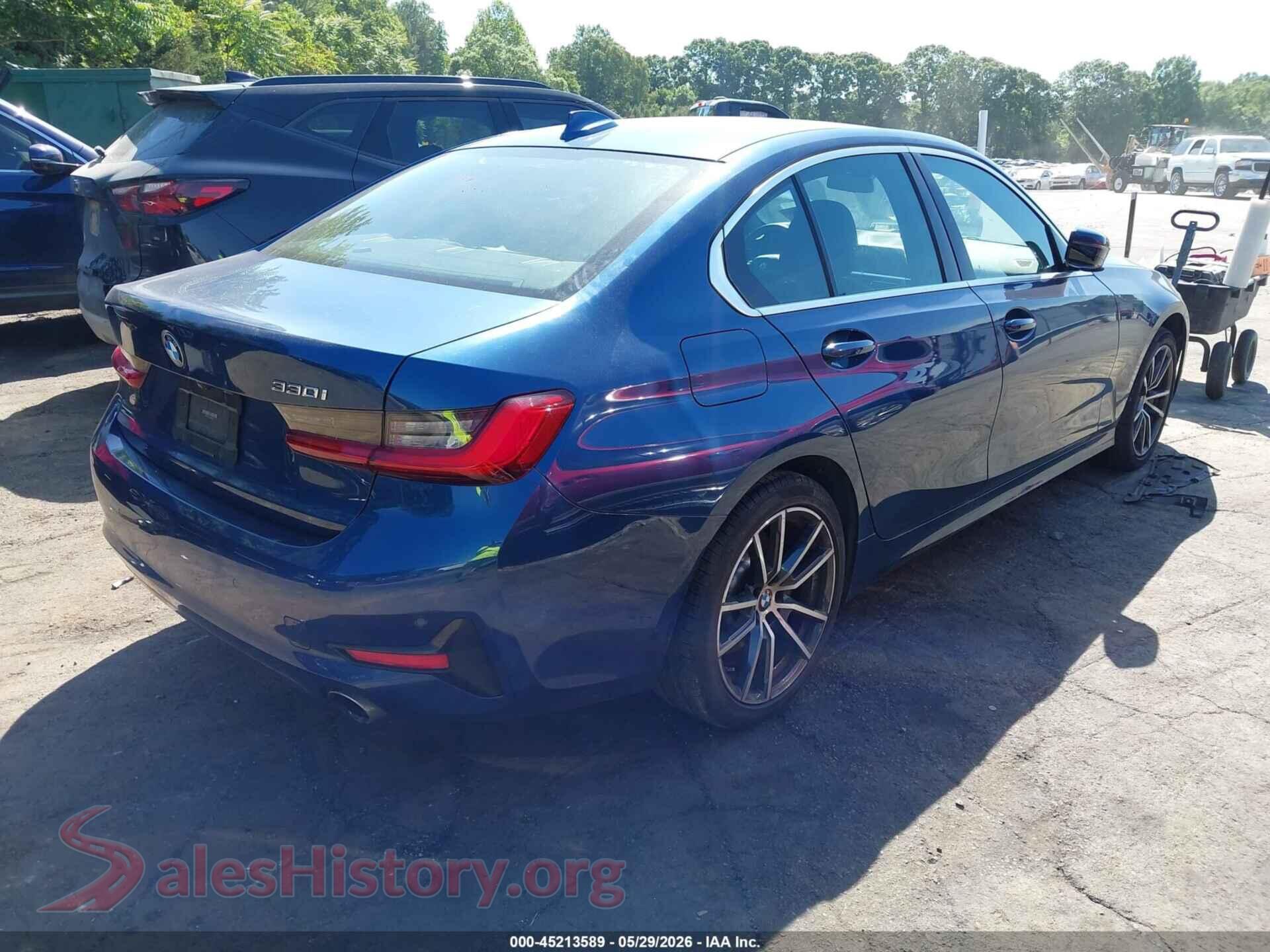 2021 BMW 330I VIN 3MW5R1J01M8B87063, rear driver side