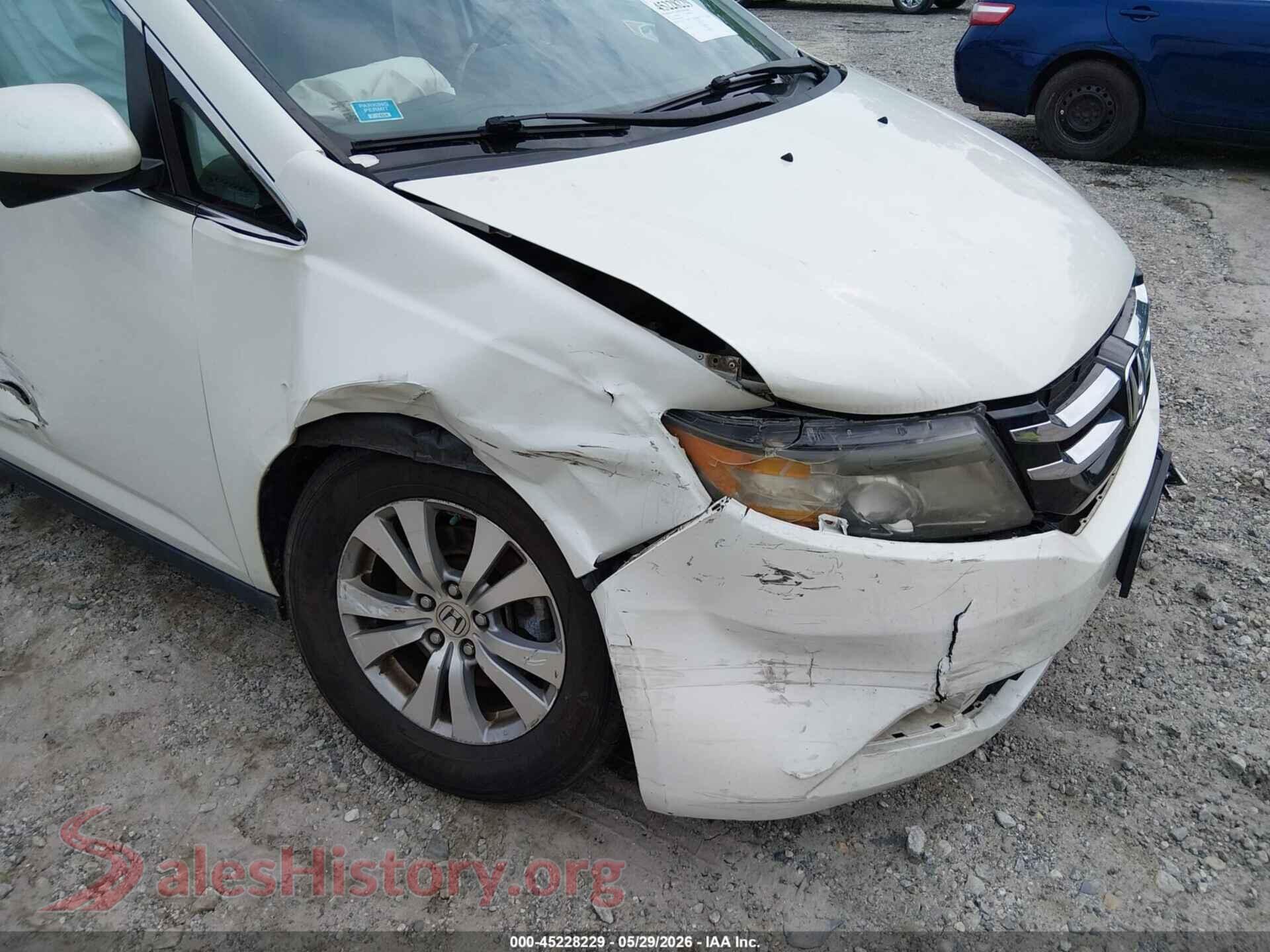 2017 HONDA ODYSSEY VIN 5FNRL5H36HB018171, rear passenger side