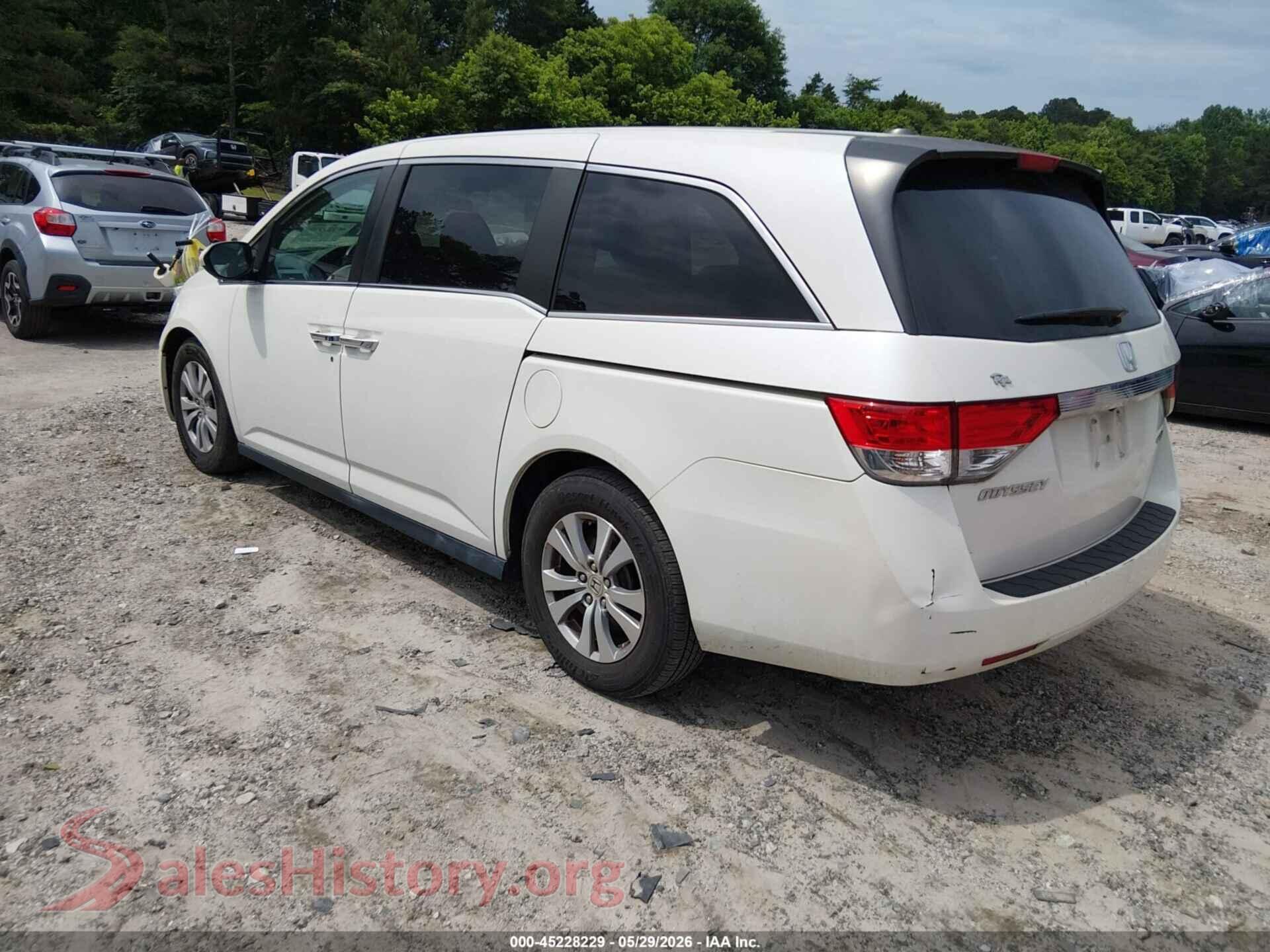 2017 HONDA ODYSSEY VIN 5FNRL5H36HB018171, driver side view