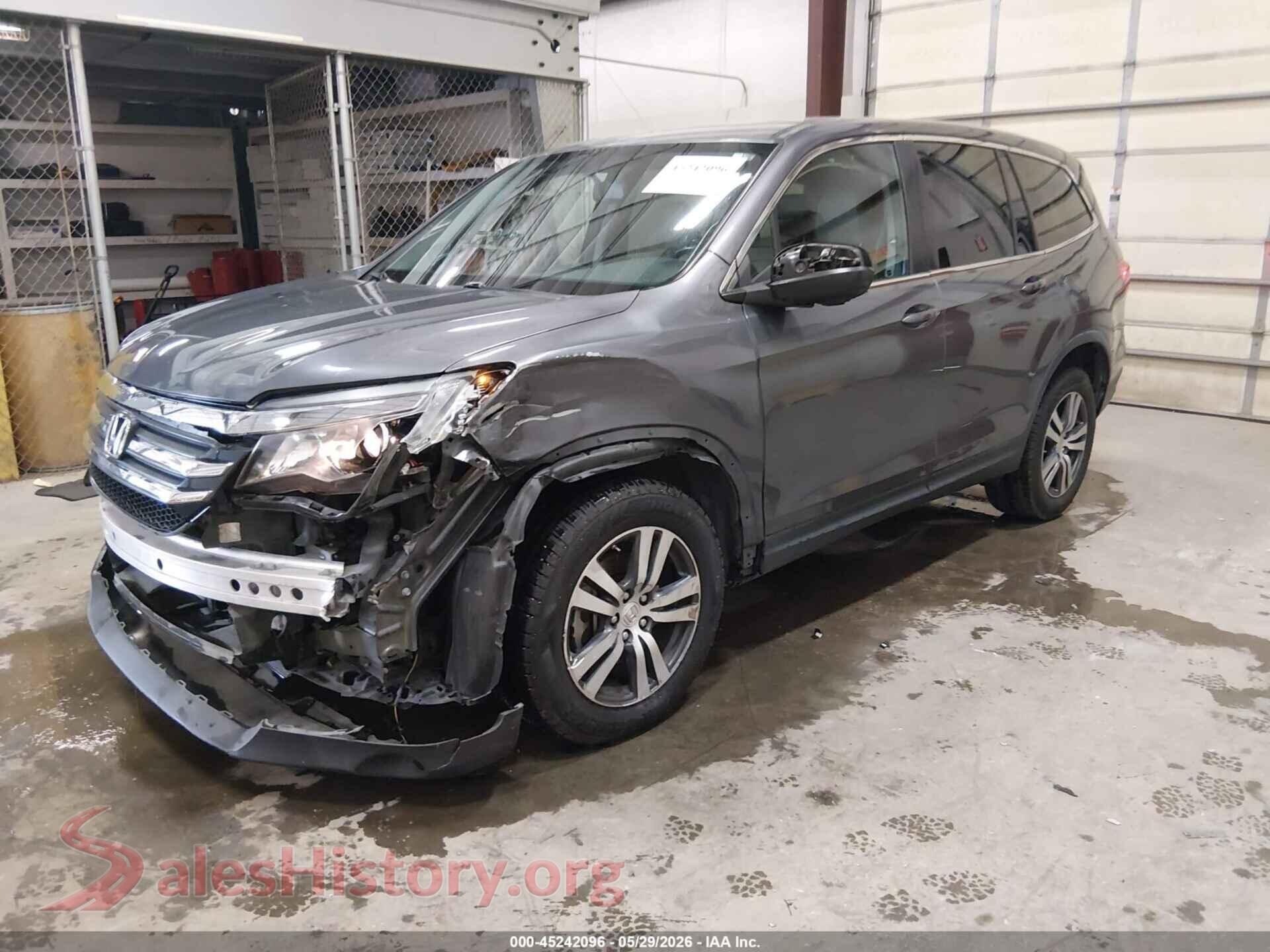2017 HONDA PILOT VIN 5FNYF5H8XHB001517, front view