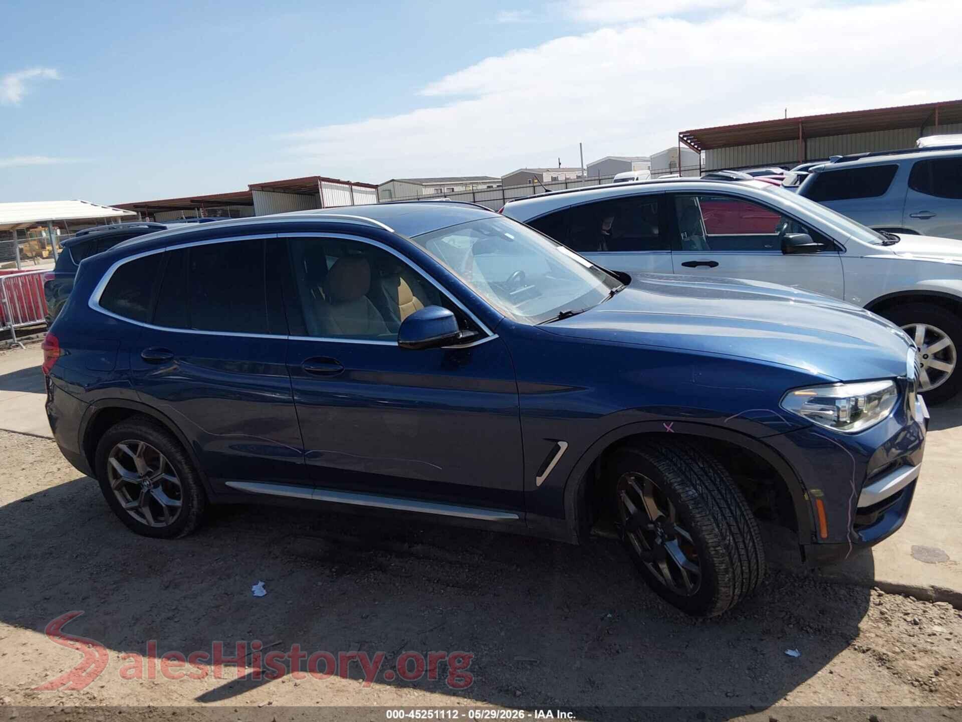 2020 BMW X3 VIN 5UXTY5C05LLT34475, auction photo 13