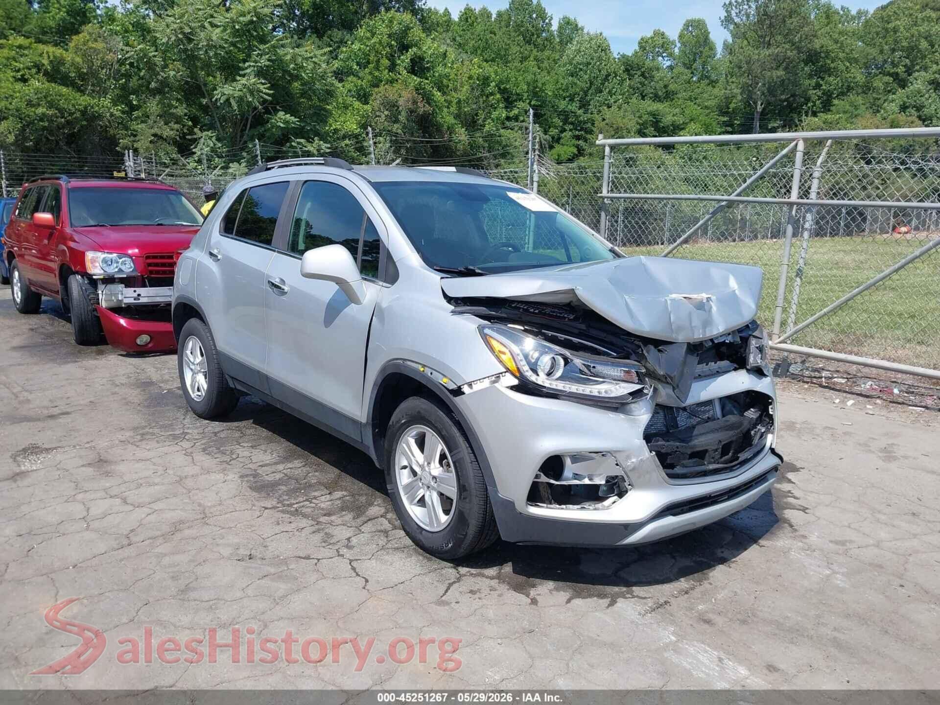 2019 CHEVROLET TRAX VIN KL7CJPSB7KB838192, auction photo