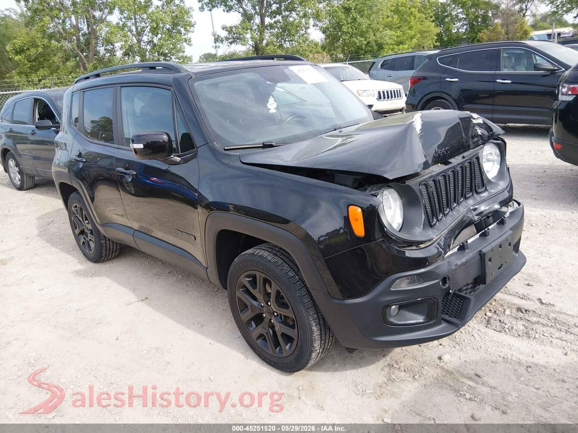 2017 JEEP RENEGADE VIN ZACCJBBB1HPF97735, auction photo