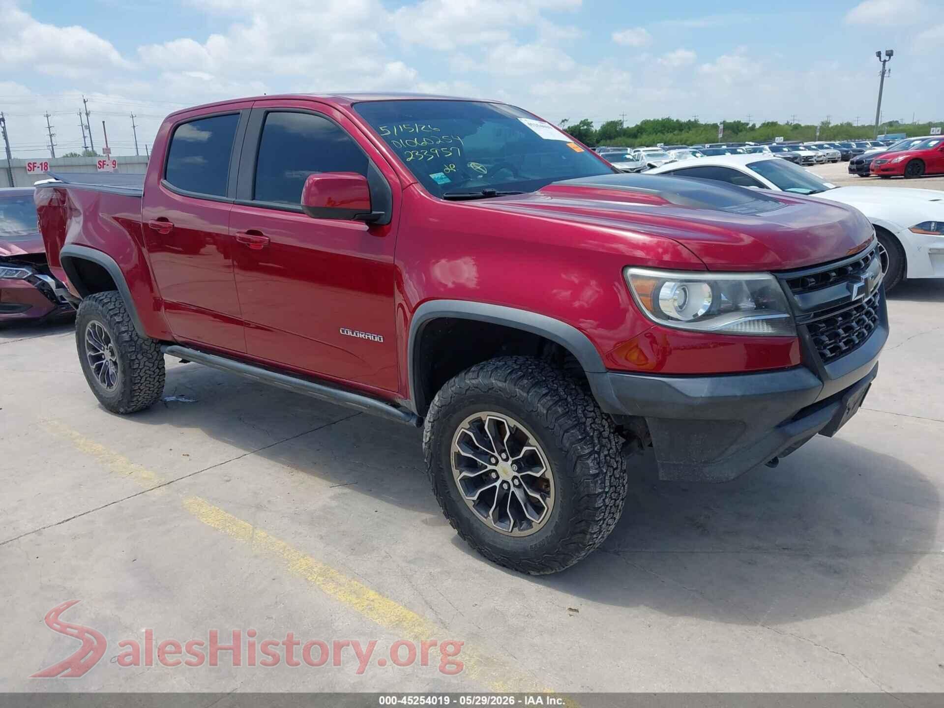 2018 CHEVROLET COLORADO VIN 1GCGTEEN7J1233957, auction photo