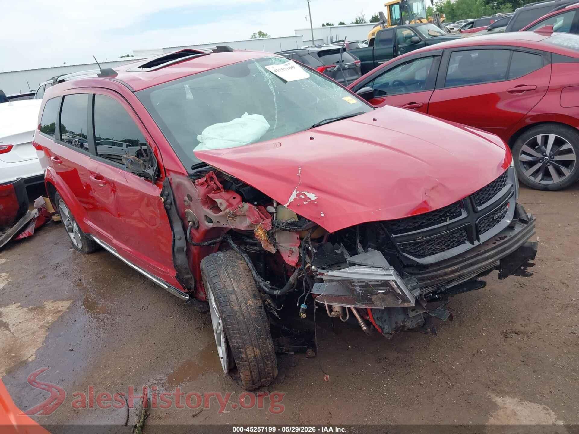 2017 DODGE JOURNEY VIN 3C4PDCGG9HT662357, auction photo