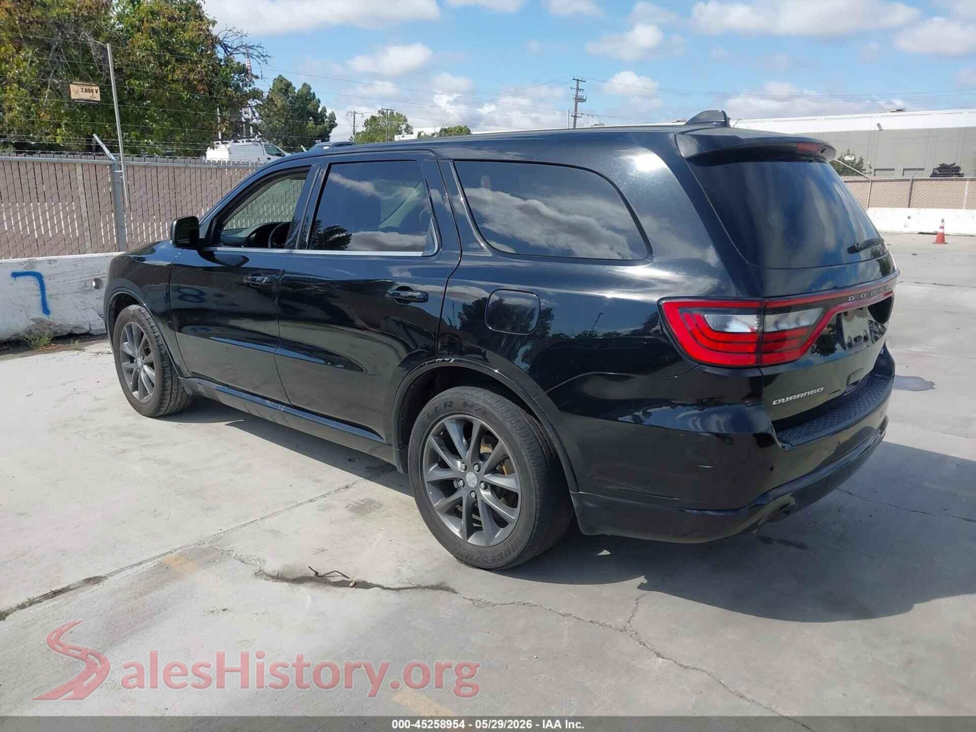 2018 DODGE DURANGO VIN 1C4RDHDG6JC316505, driver side view