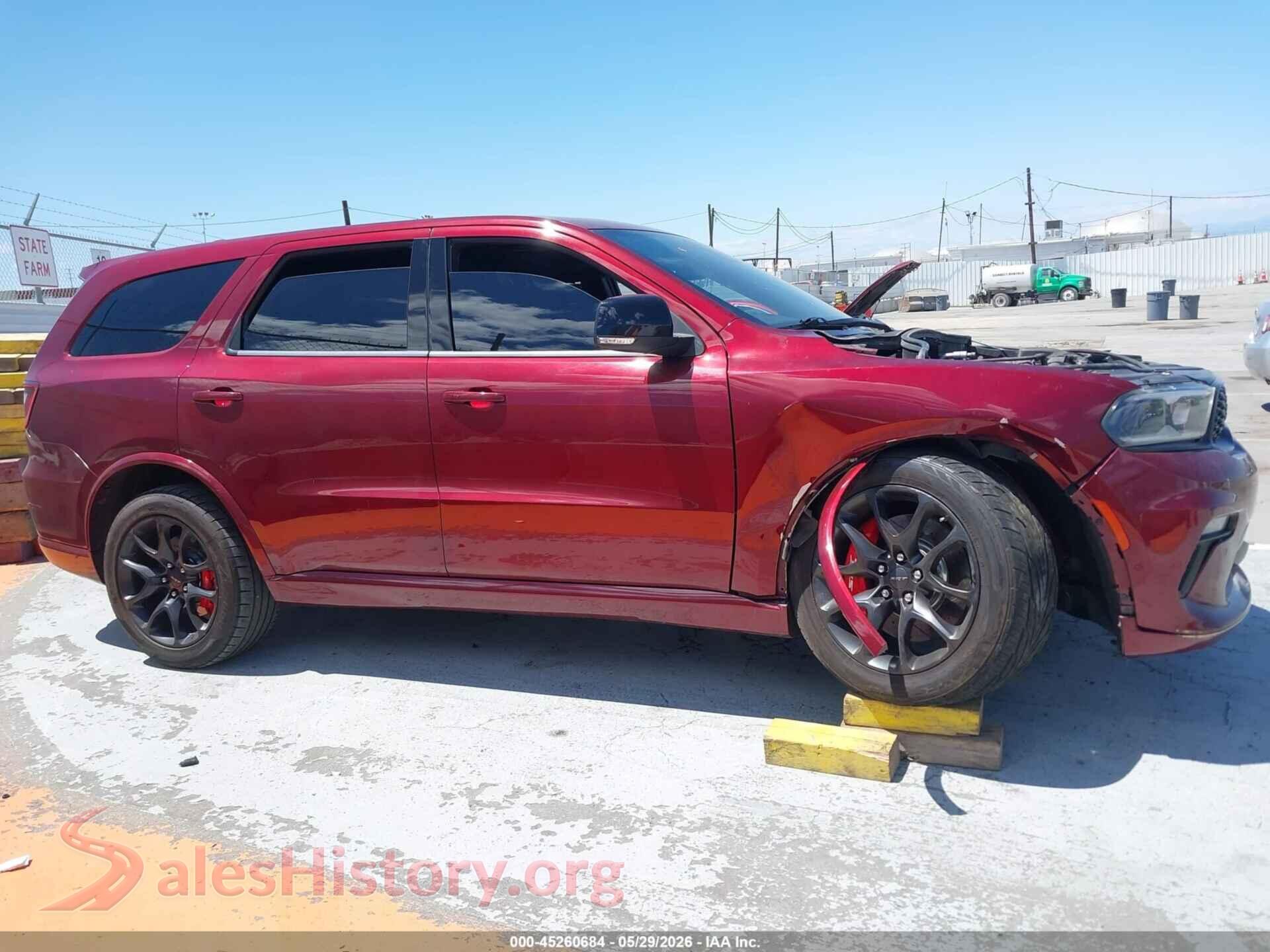 2021 DODGE DURANGO VIN 1C4SDJGJXMC574093, damage close-up