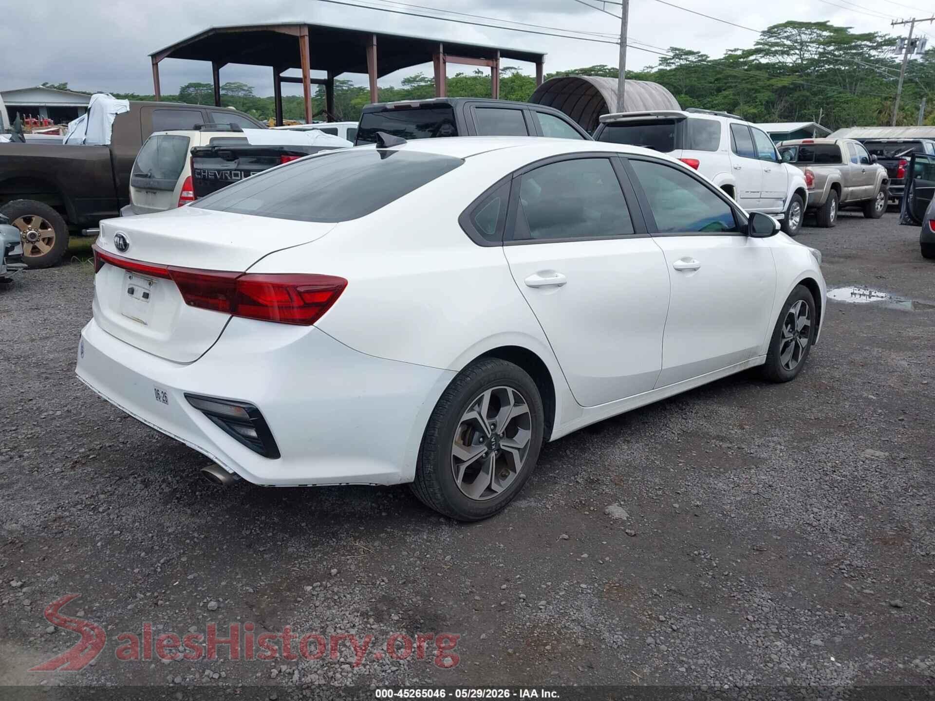 2021 KIA FORTE VIN 3KPF24AD0ME316363, rear driver side