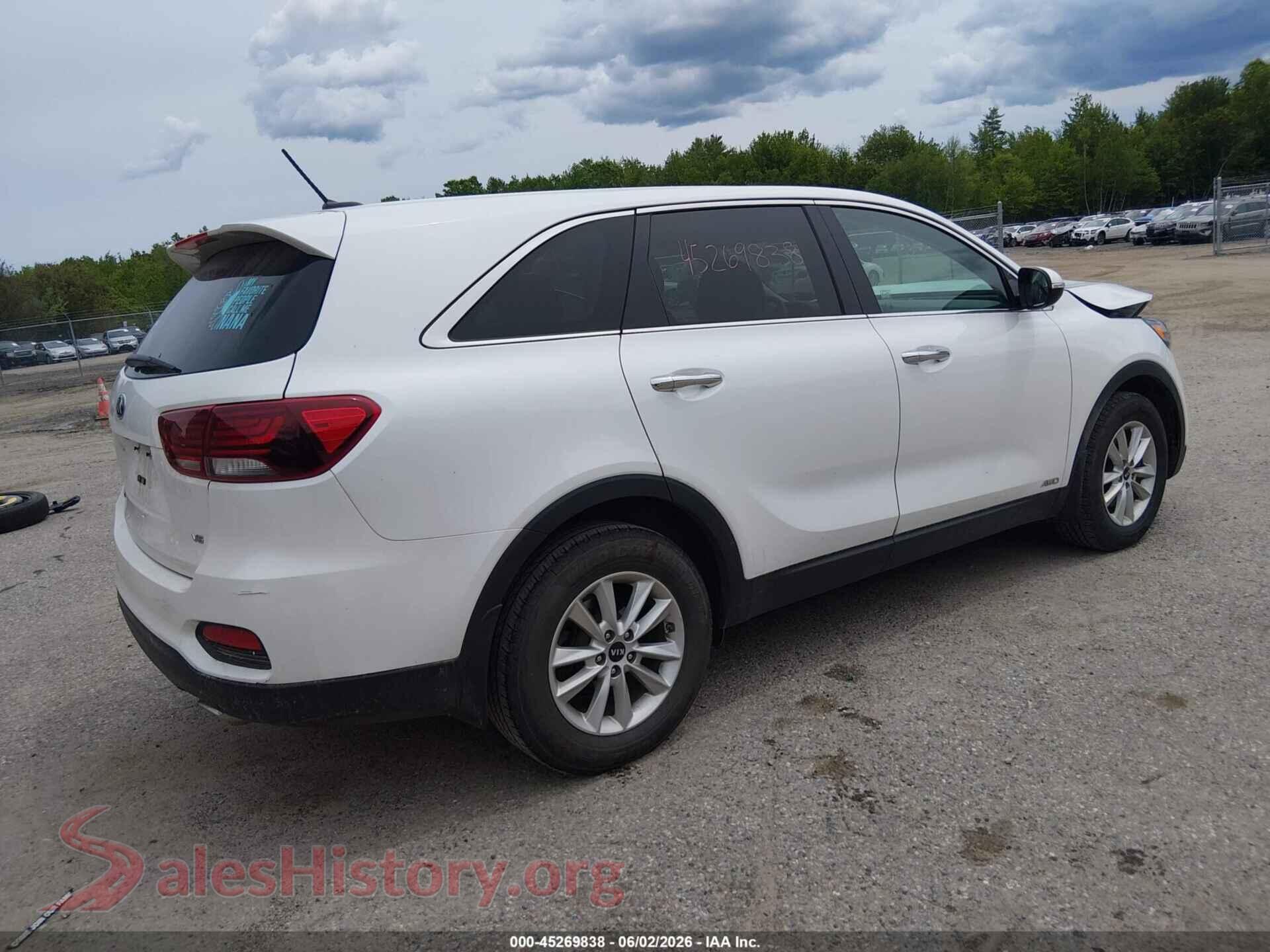 2019 KIA SORENTO VIN 5XYPGDA50KG446125, rear driver side