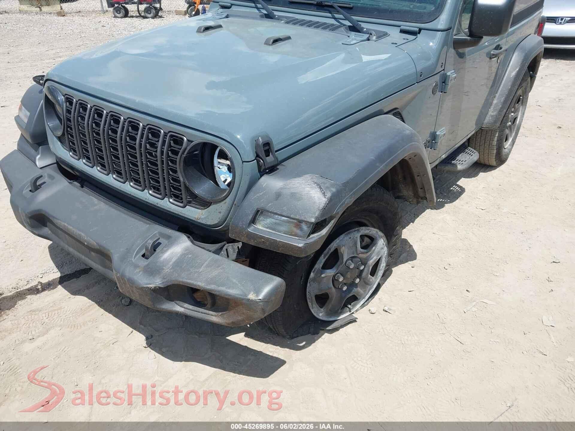 2024 JEEP WRANGLER VIN 1C4PJXAG5RW281920, rear passenger side