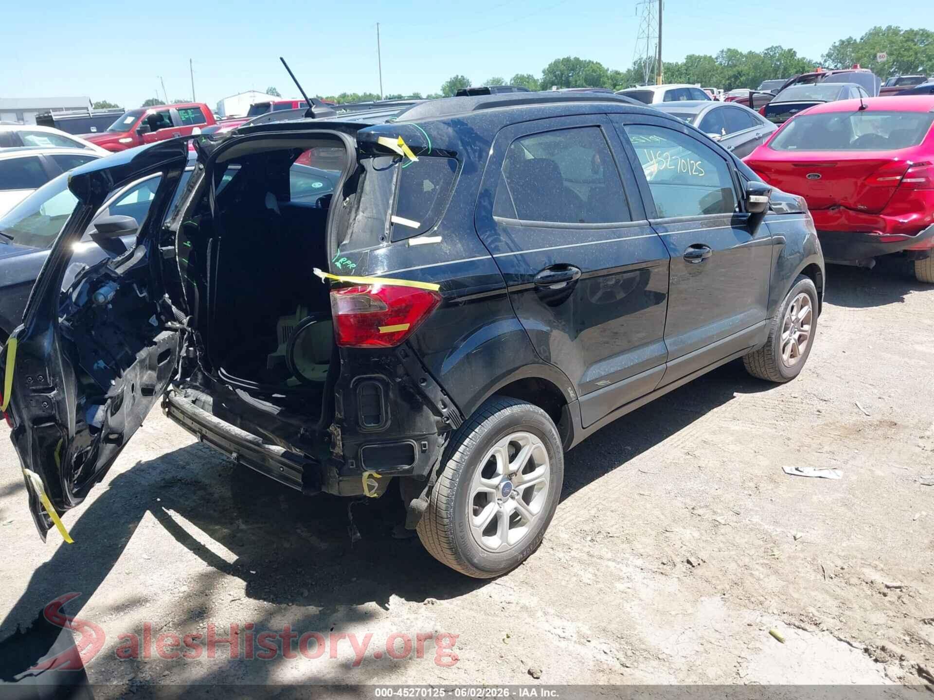 2021 FORD ECOSPORT VIN MAJ3S2GE1MC422535, rear driver side