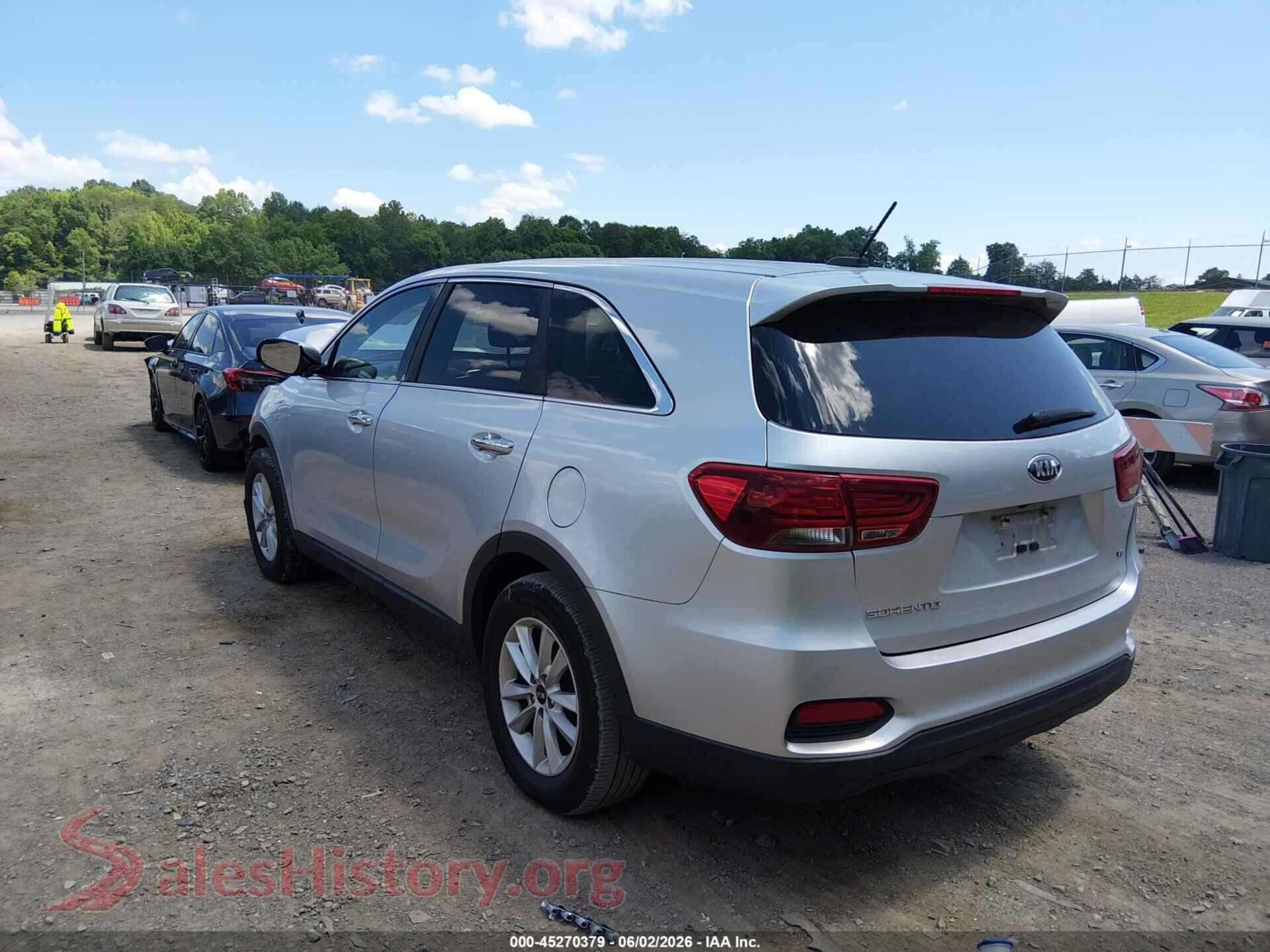 2019 KIA SORENTO VIN 5XYPG4A57KG474200, driver side view