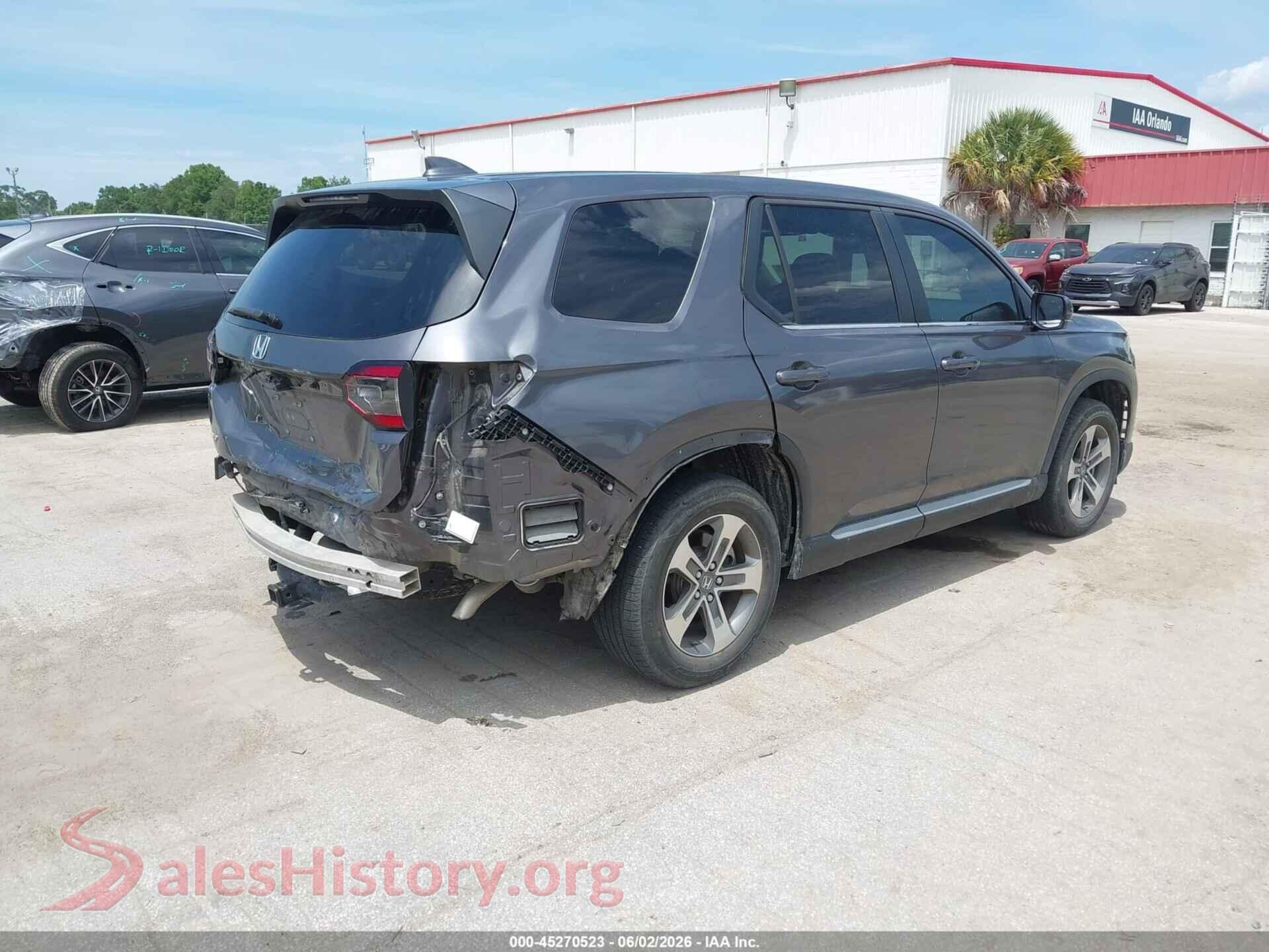 2024 HONDA PILOT VIN 5FNYG1H40RB008819, rear driver side