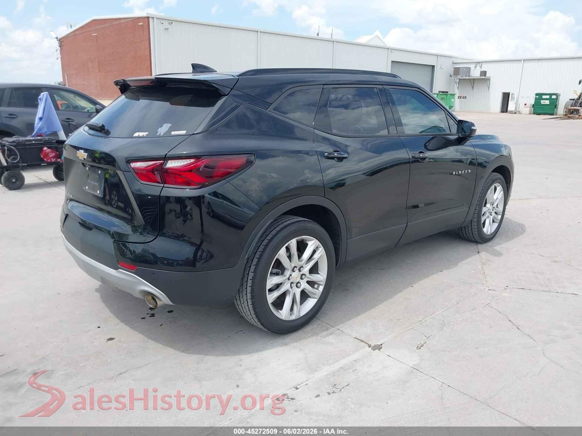 2020 CHEVROLET BLAZER VIN 3GNKBDRS9LS727916, rear driver side