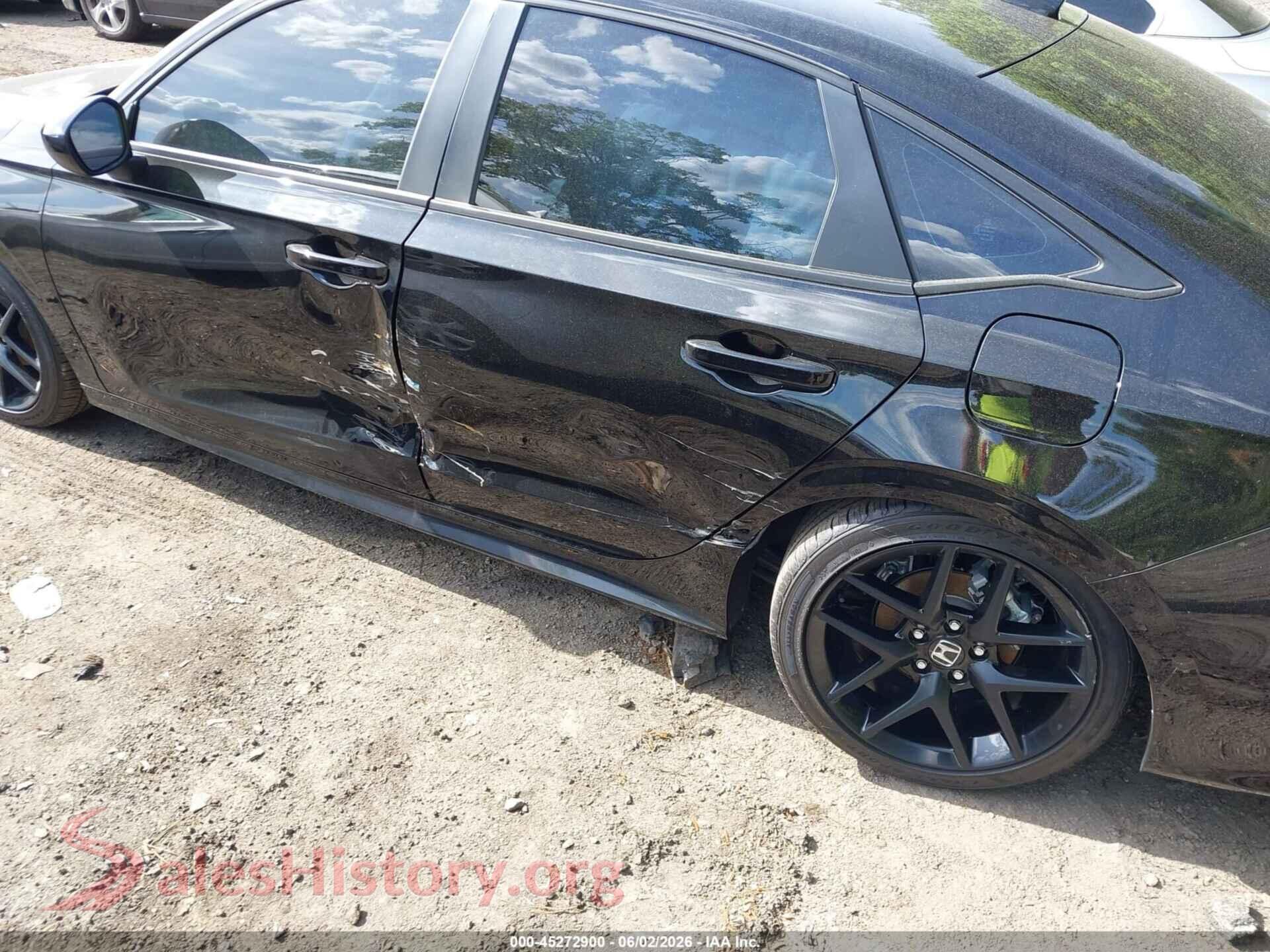 2026 HONDA CIVIC VIN 2HGFE2F50TH547314, rear passenger side