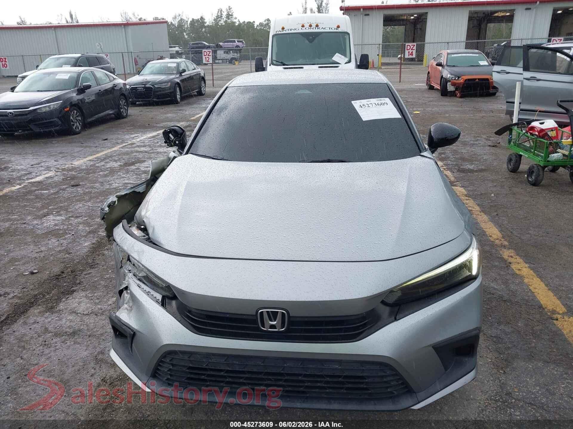 2022 HONDA CIVIC VIN 2HGFE2F58NH594402, damage close-up
